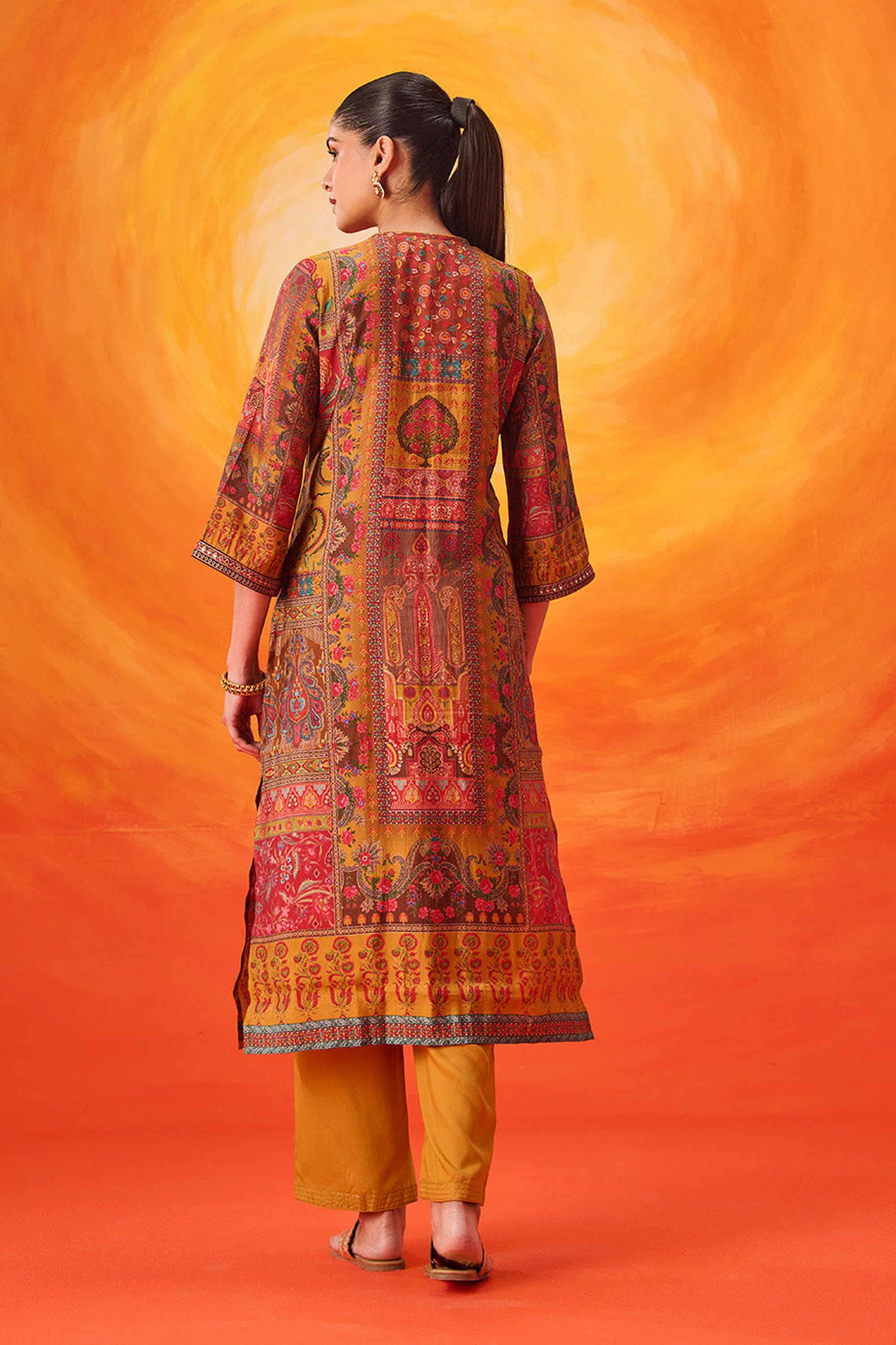 Embellished-Cotton-V-Neck-Women-Kurta-with-Pant-and-Dupatta