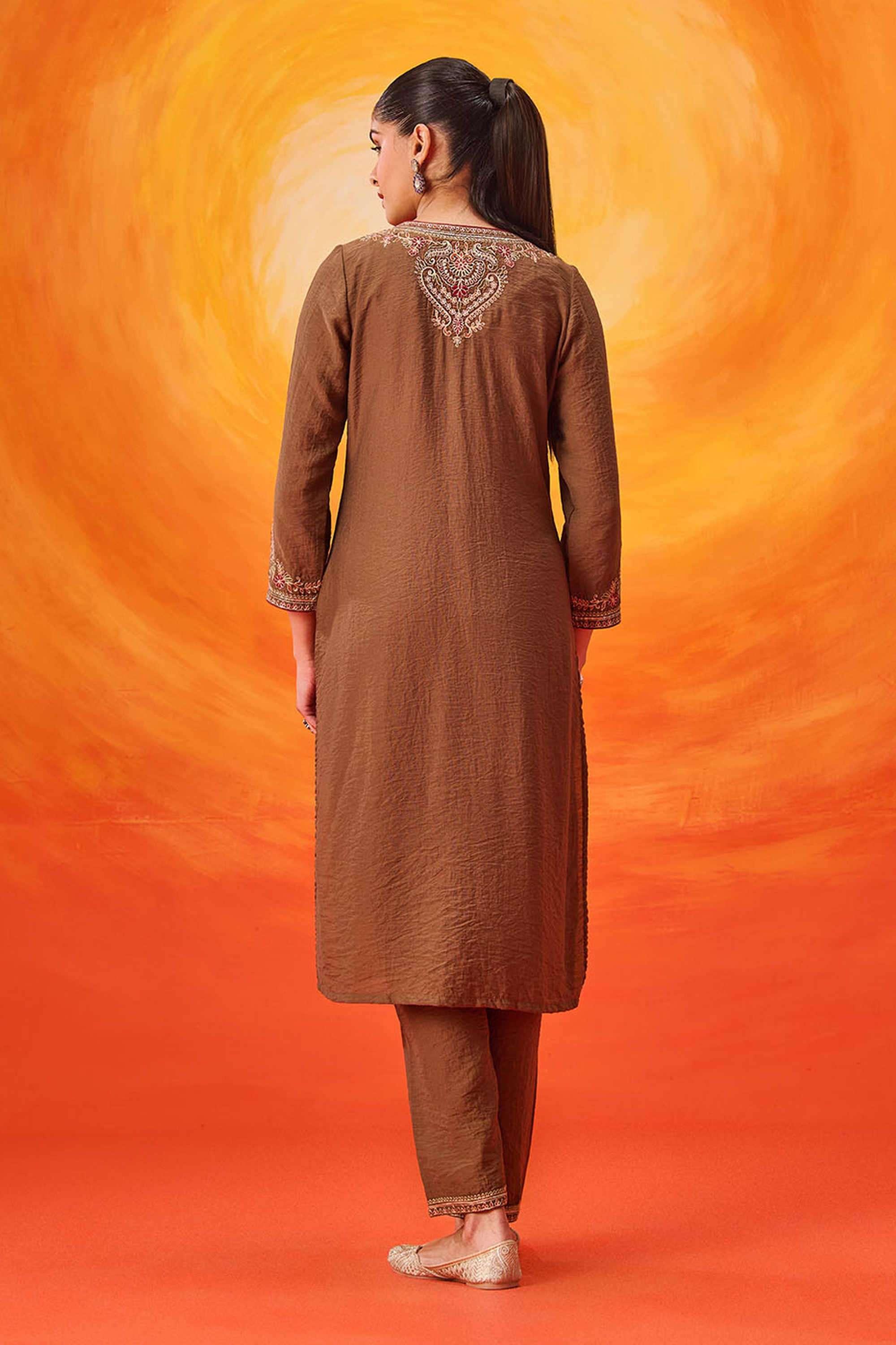 Embroidered-Cotton-Round-Neck-Women-Kurta-with-Pant-and-Dupatta