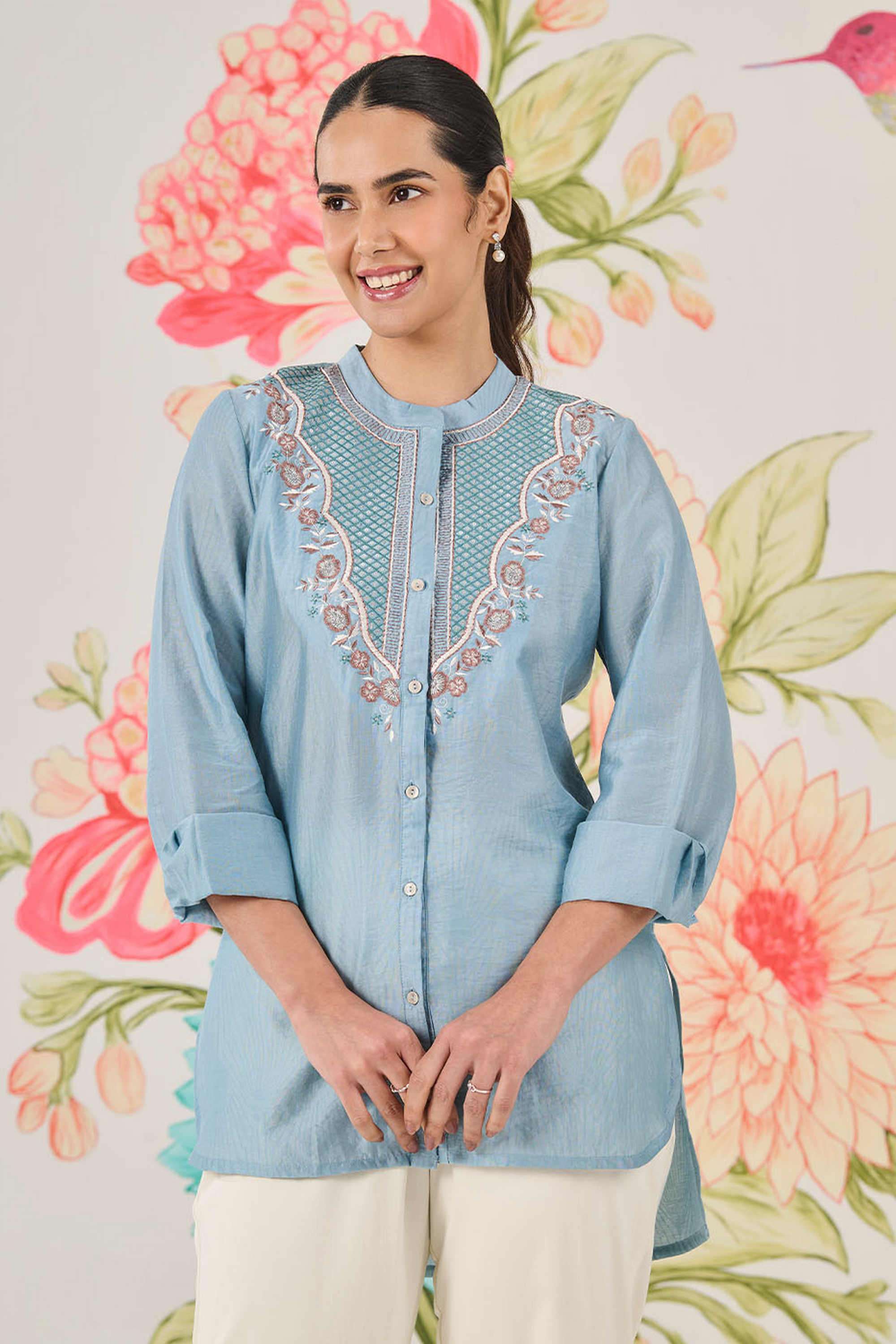 lakshita Embroidered Cotton Women's Casual Wear Shirt-picture-33