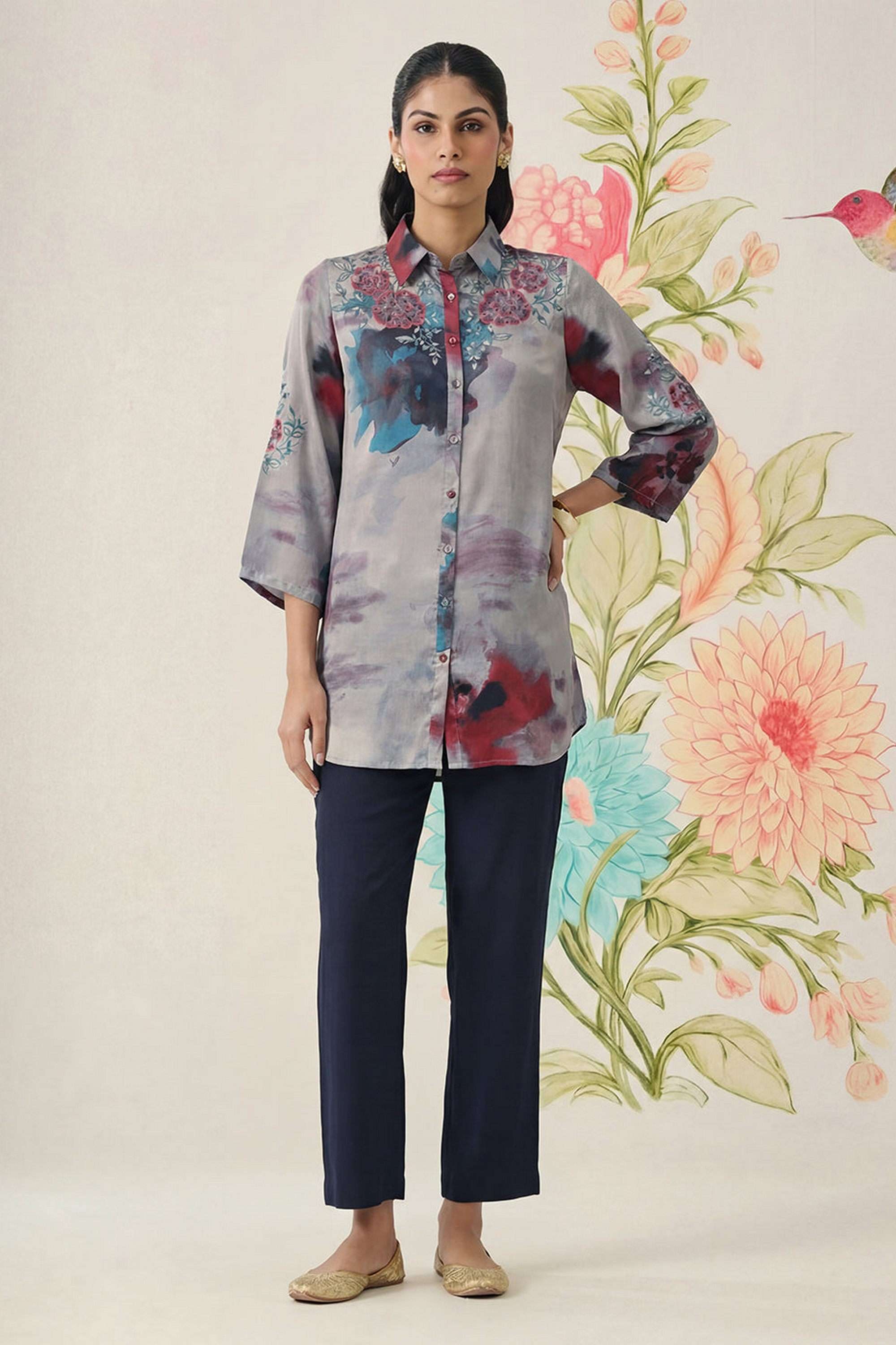 Solid-Cotton-Women-s-Casual-Wear-Shirt