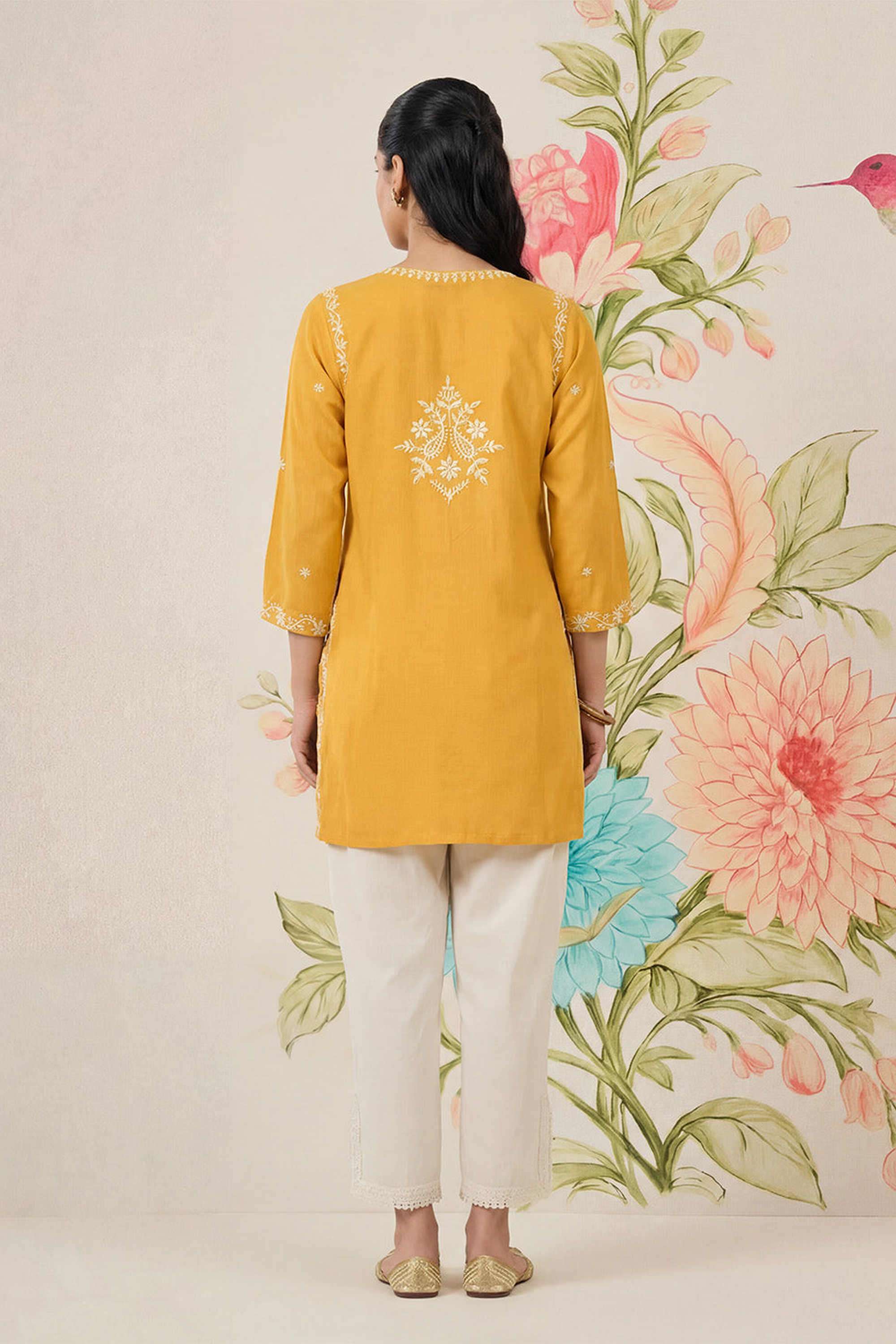 Embroidered-Cotton-Round-Neck-Women-Kurti