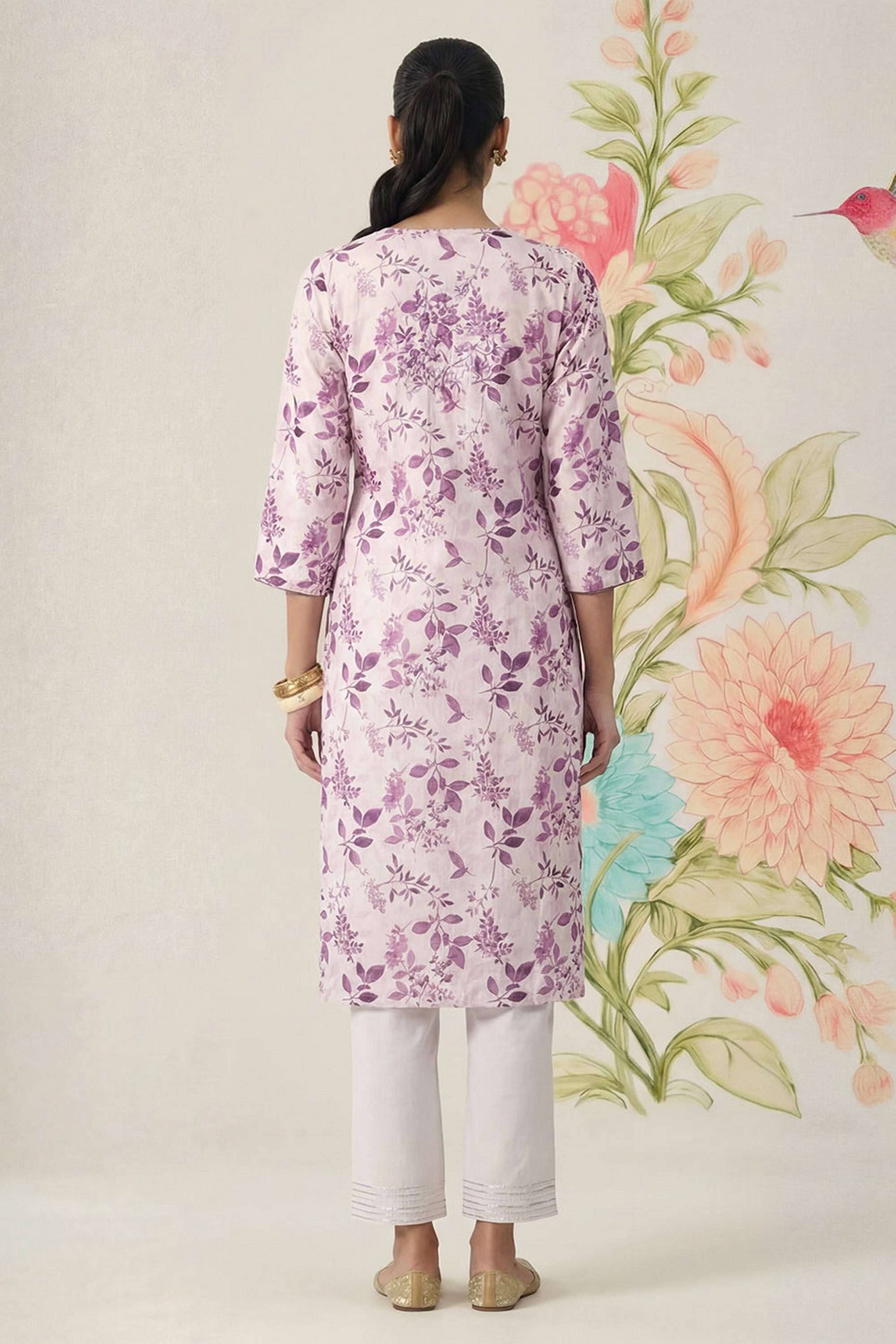Floral-Cotton-Round-Neck-Women-Kurta-with-Pant-and-Dupatta