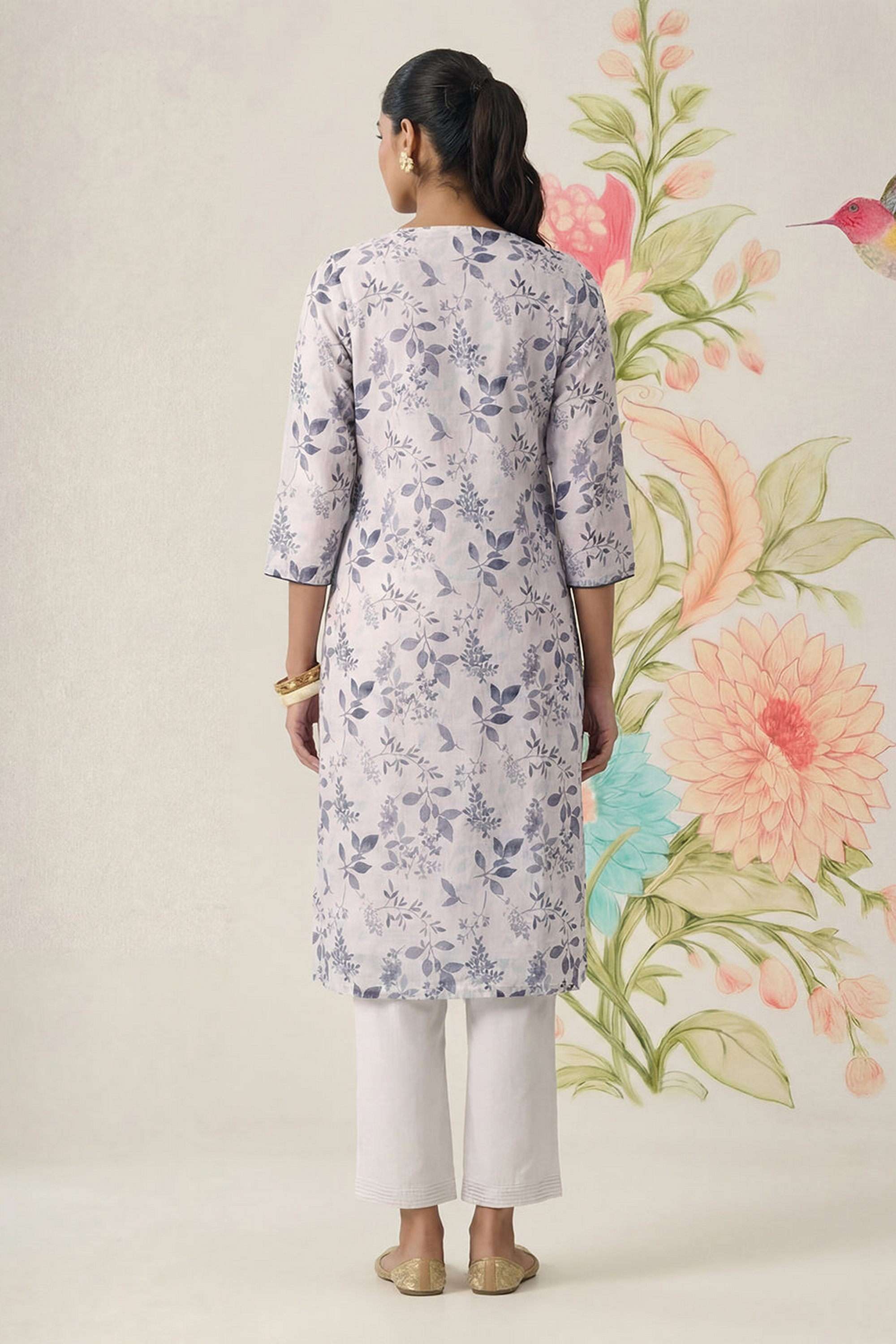 Floral-Cotton-Round-Neck-Women-Kurta-with-Pant-and-Dupatta