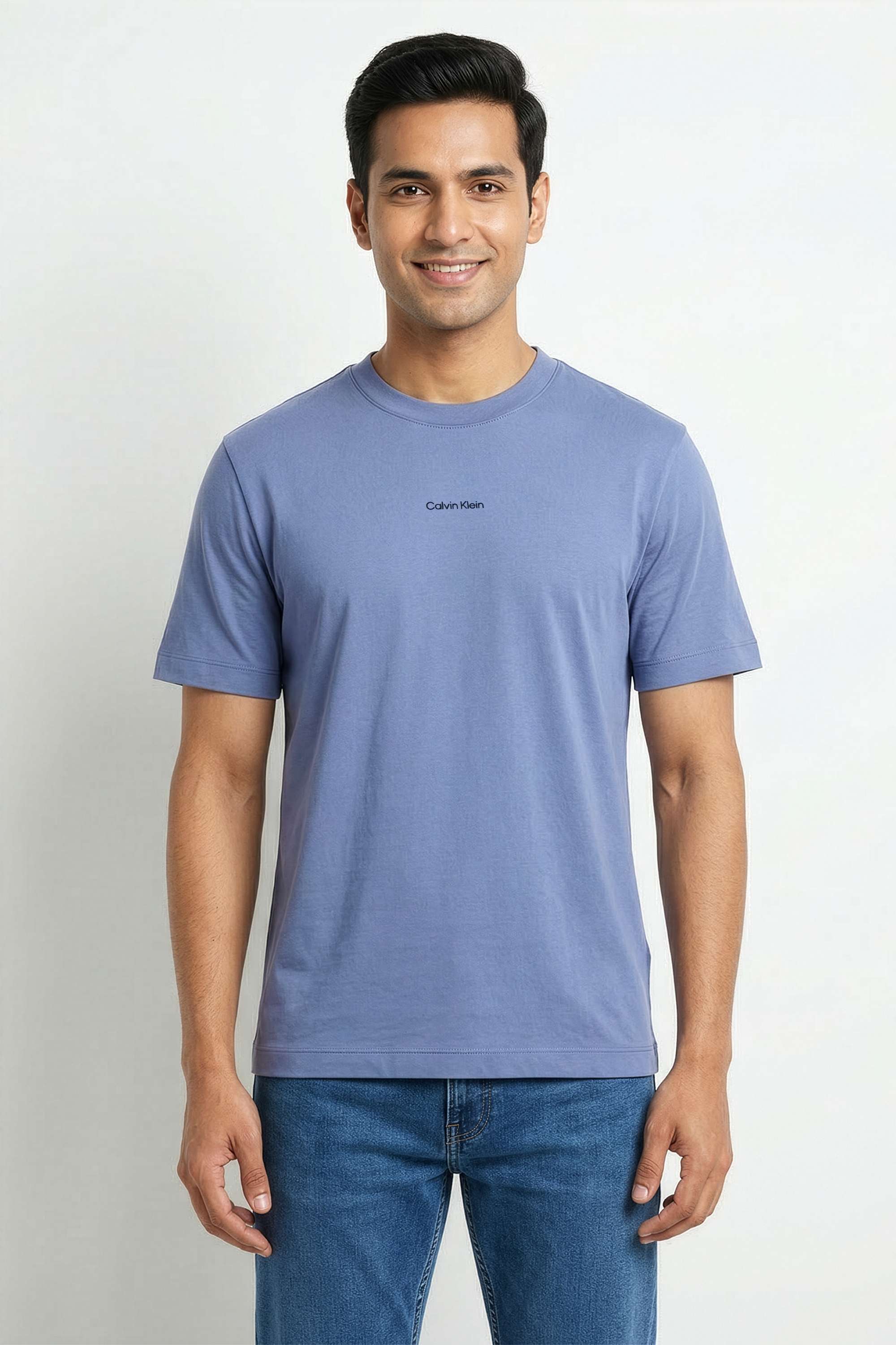 Solid-Blended-Fabric-Regular-Fit-Men-s-T-Shirt