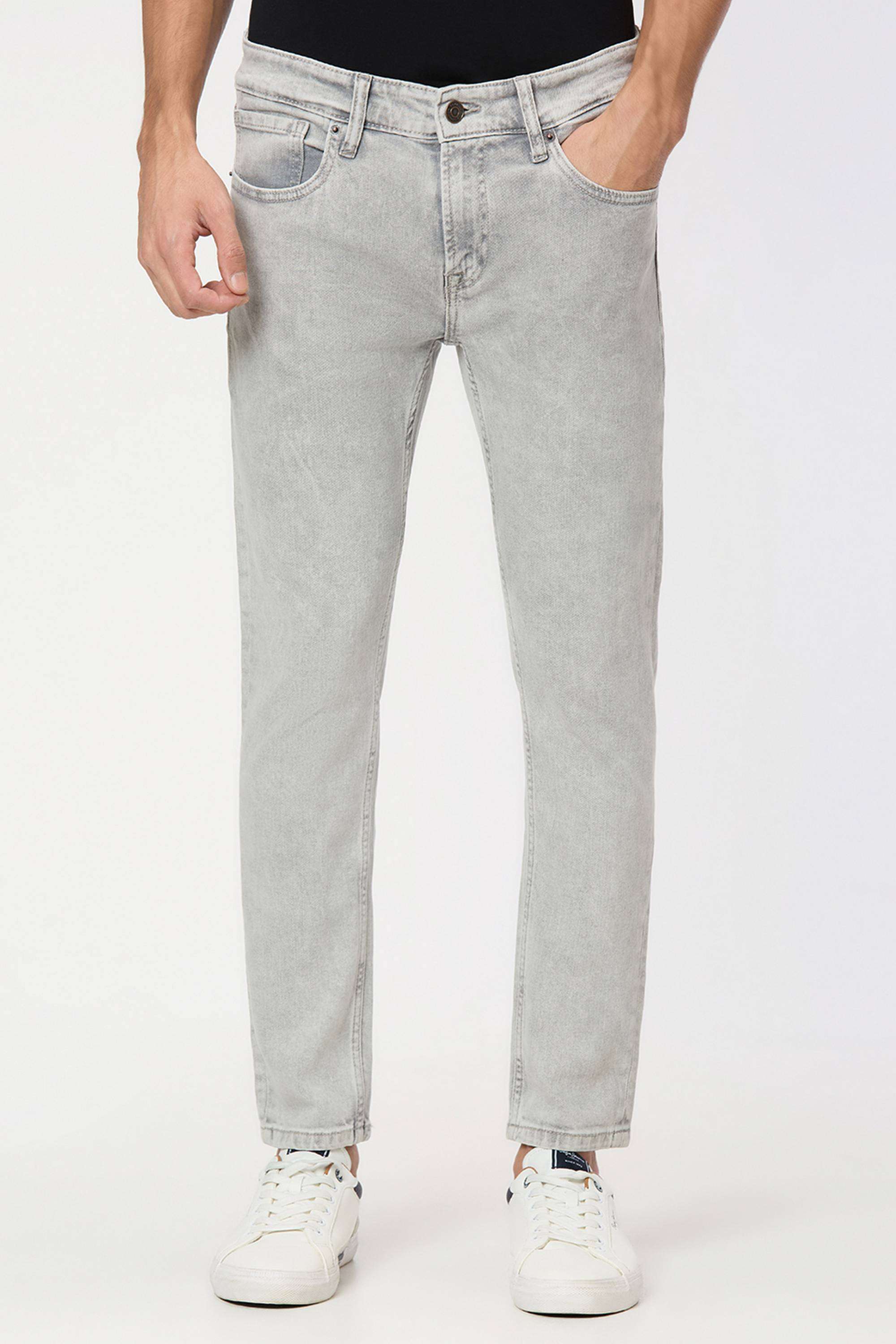 Solid-Cotton-Blend-Skinny-Fit-Men-s-Jeans