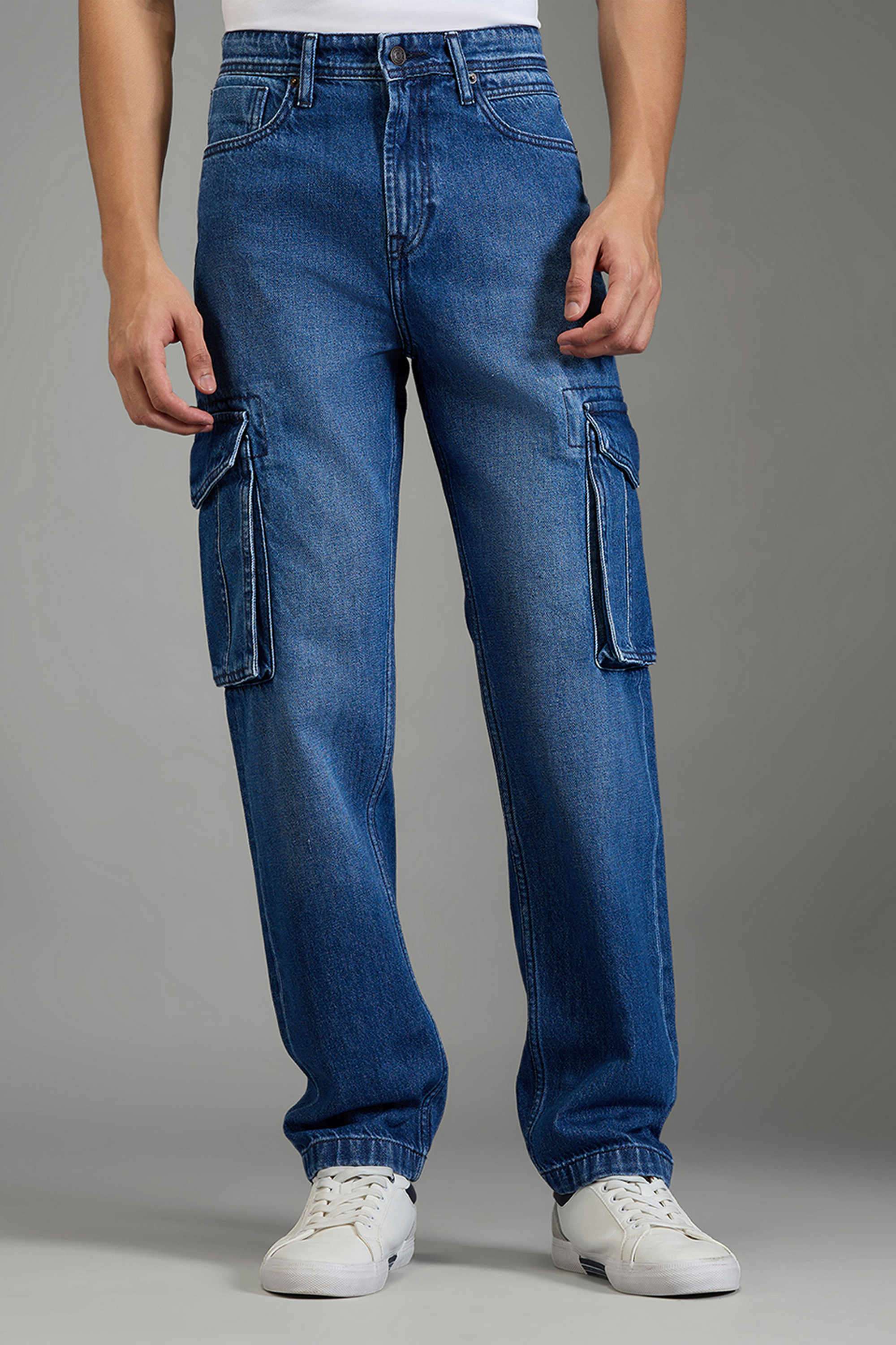 Solid-Cotton-Regular-Fit-Men-S-Jeans