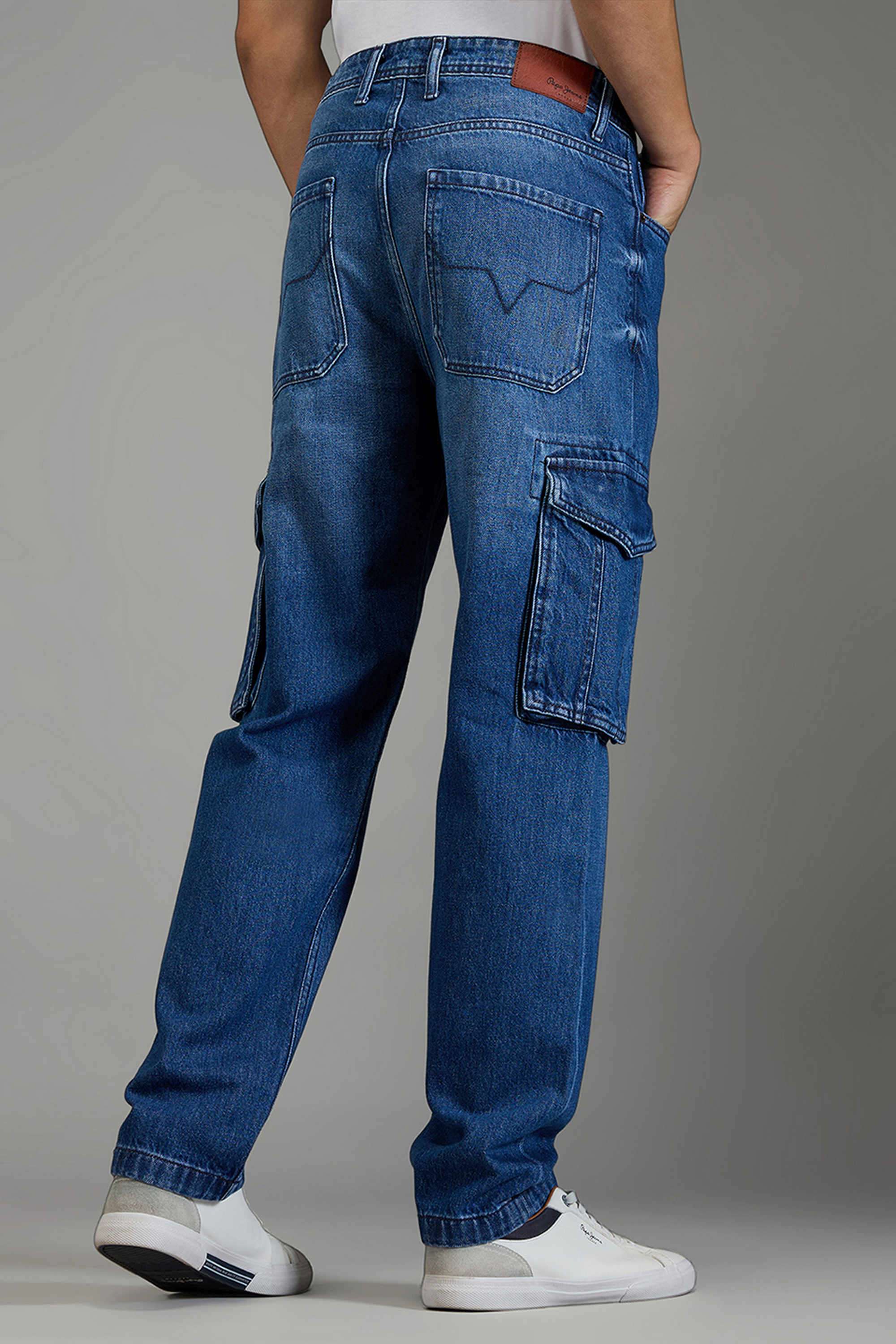 Solid-Cotton-Regular-Fit-Men-S-Jeans