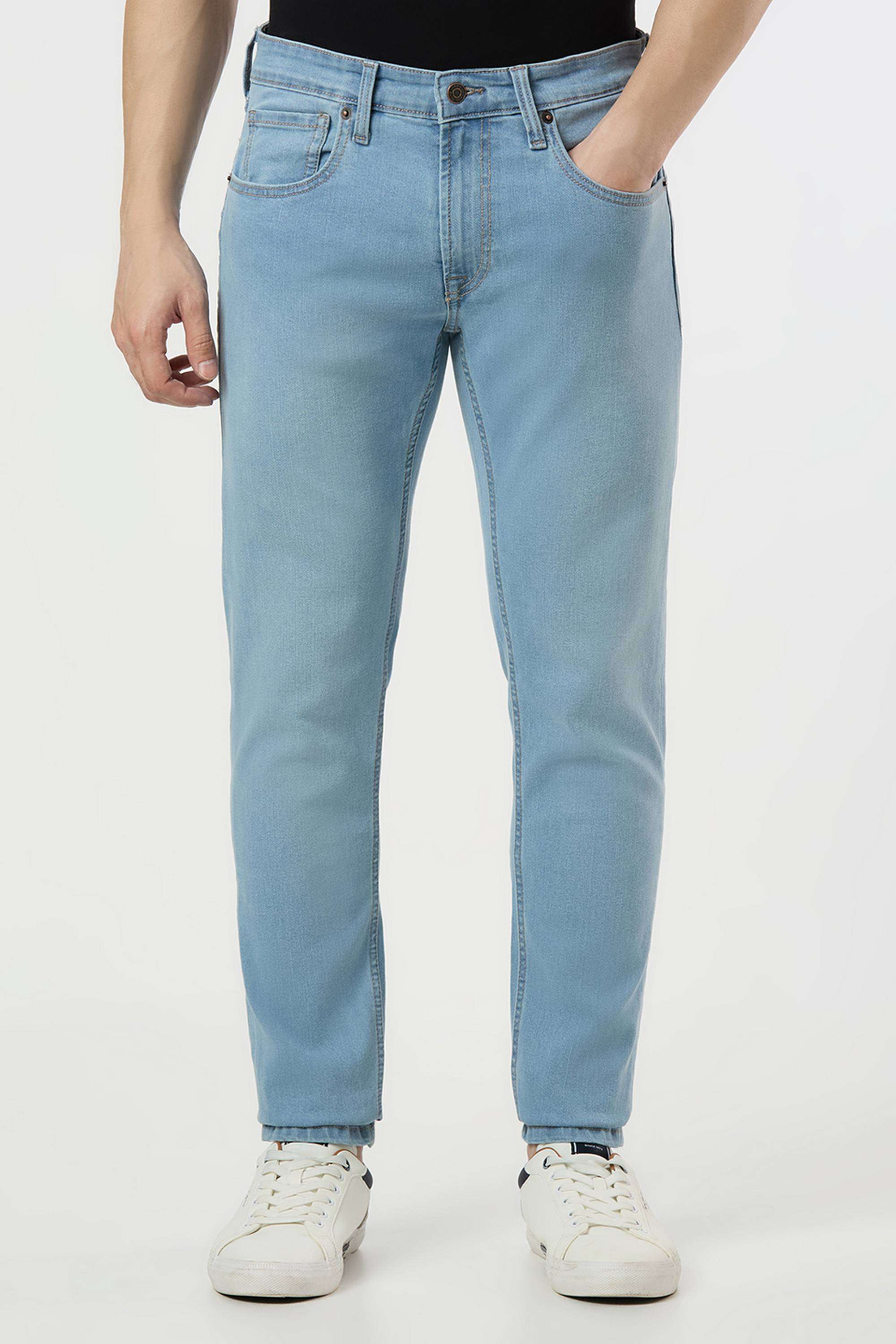 Solid-Poly-Cotton-Slim-Fit-Men-s-Jeans