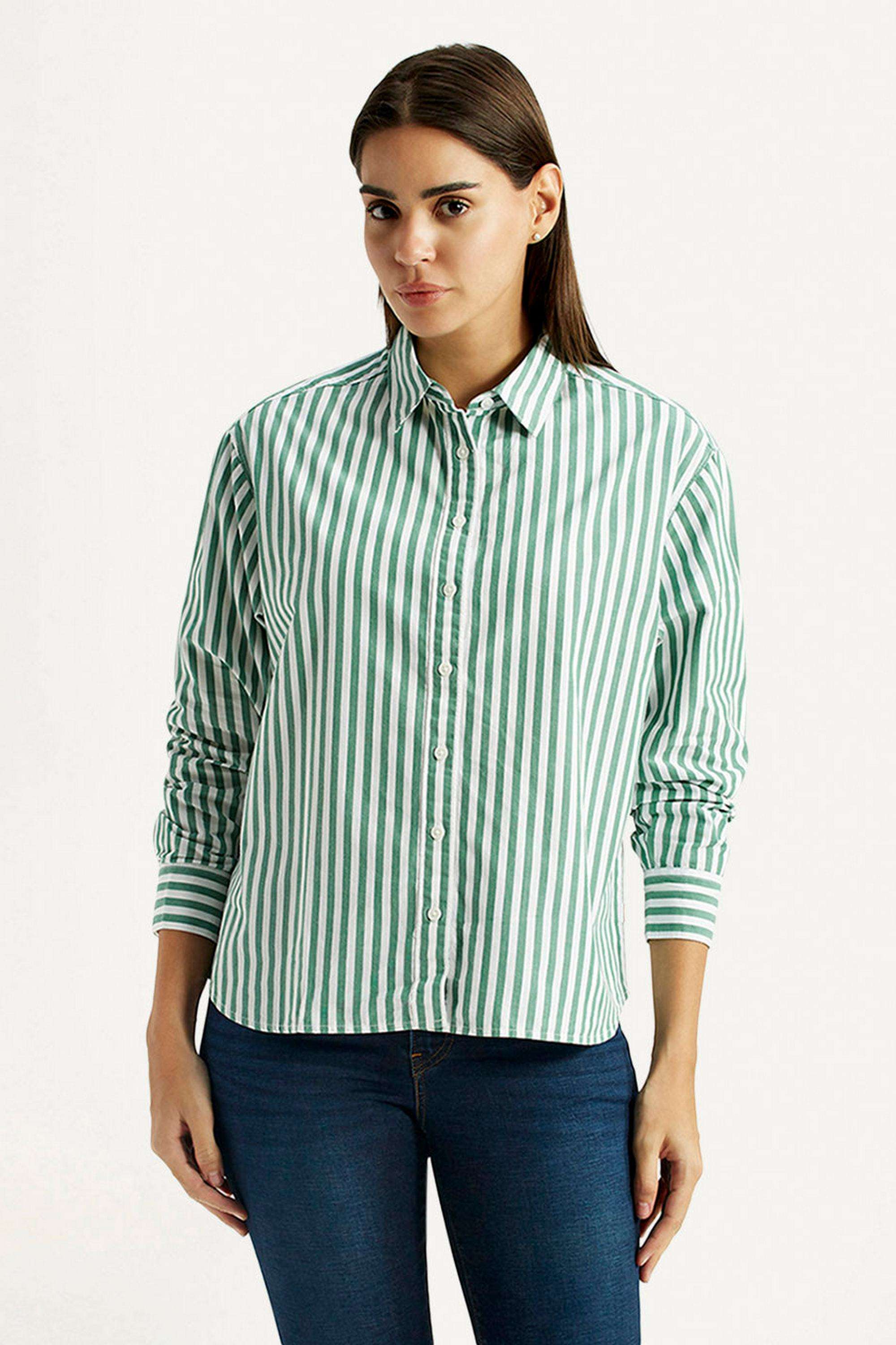 Stripes-Cotton-Collared-Women-s-Shirt