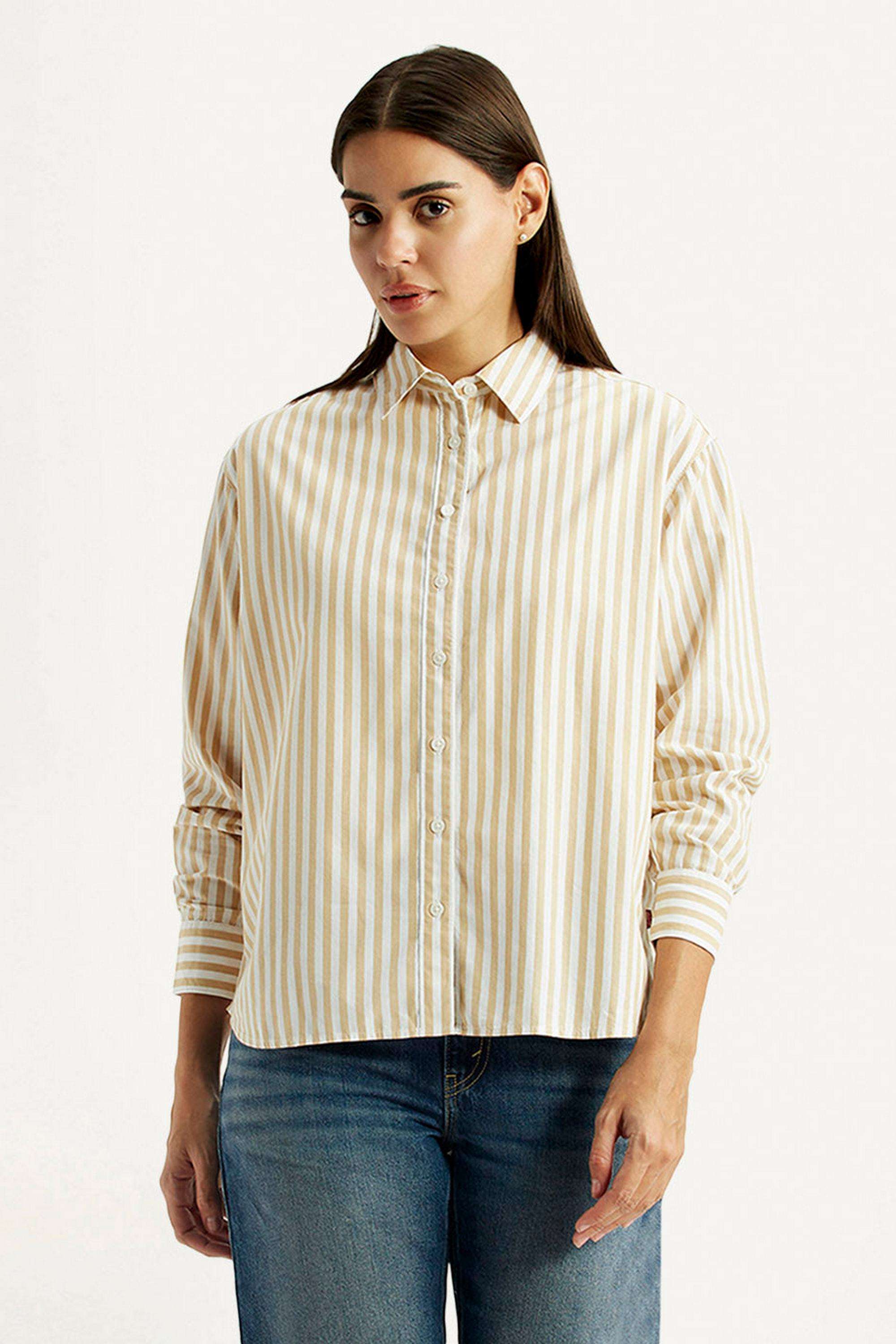 Stripes-Cotton-Collared-Women-s-Shirt