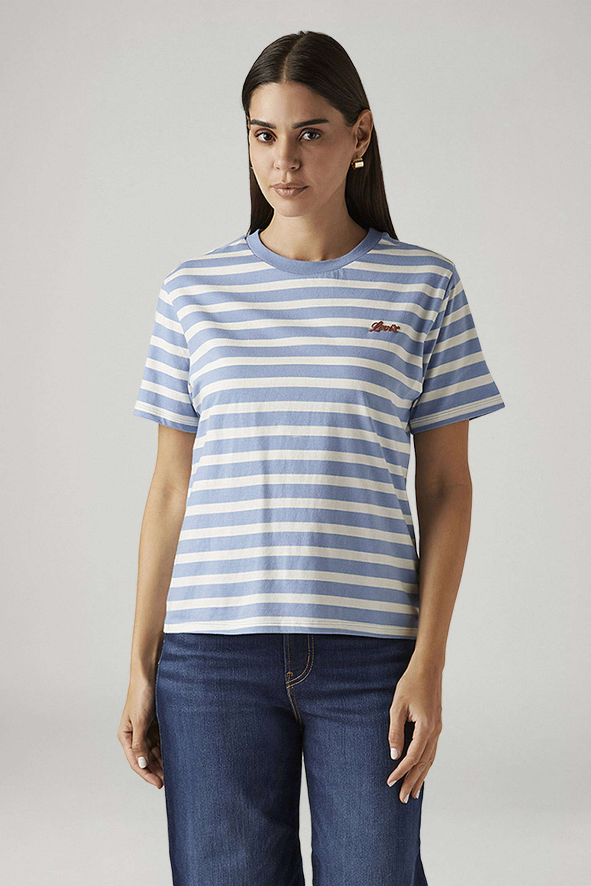 Stripes-Cotton-Round-Neck-Women-s-T-Shirt