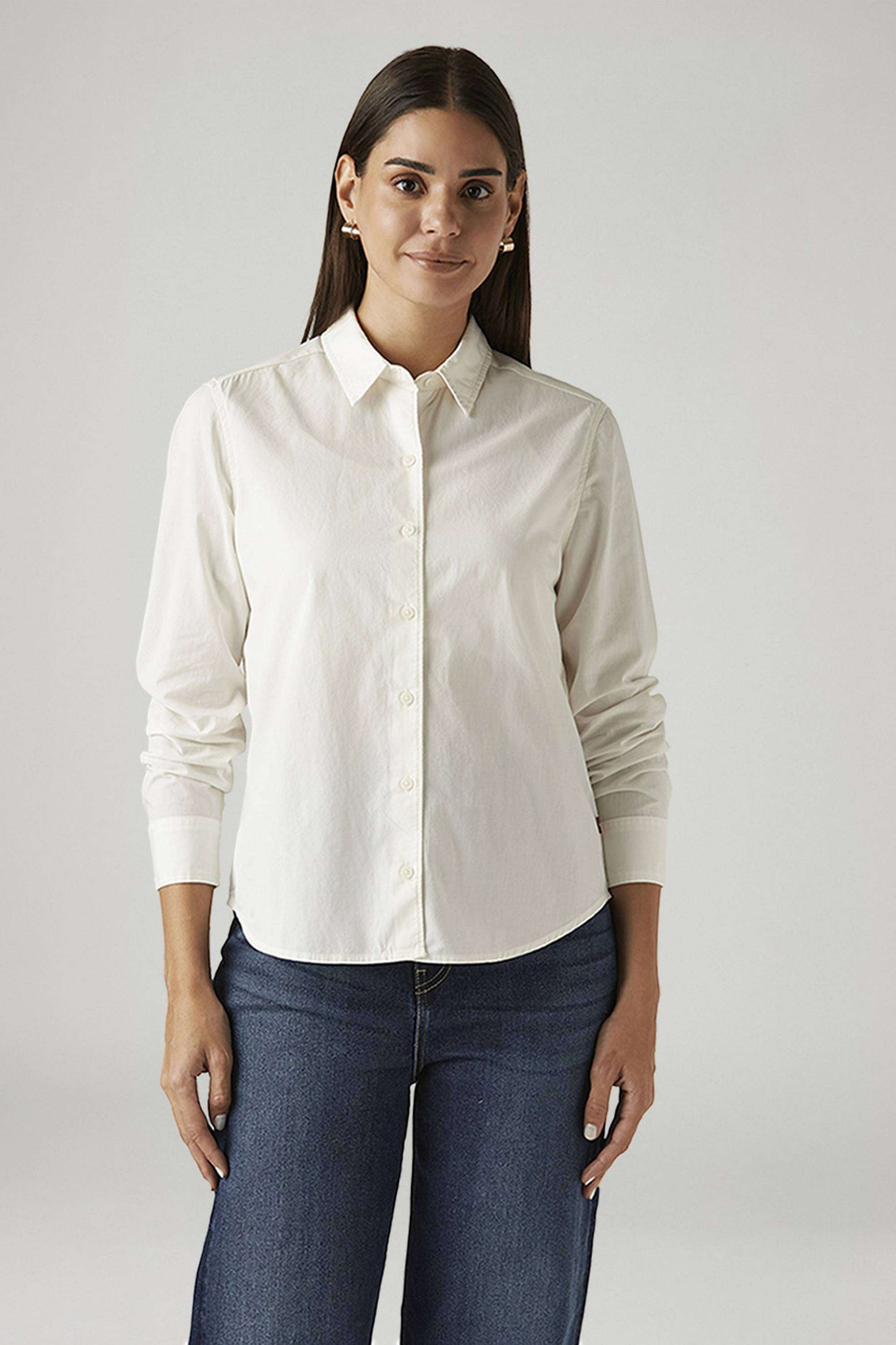 Solid-Cotton-Collared-Women-s-Shirt