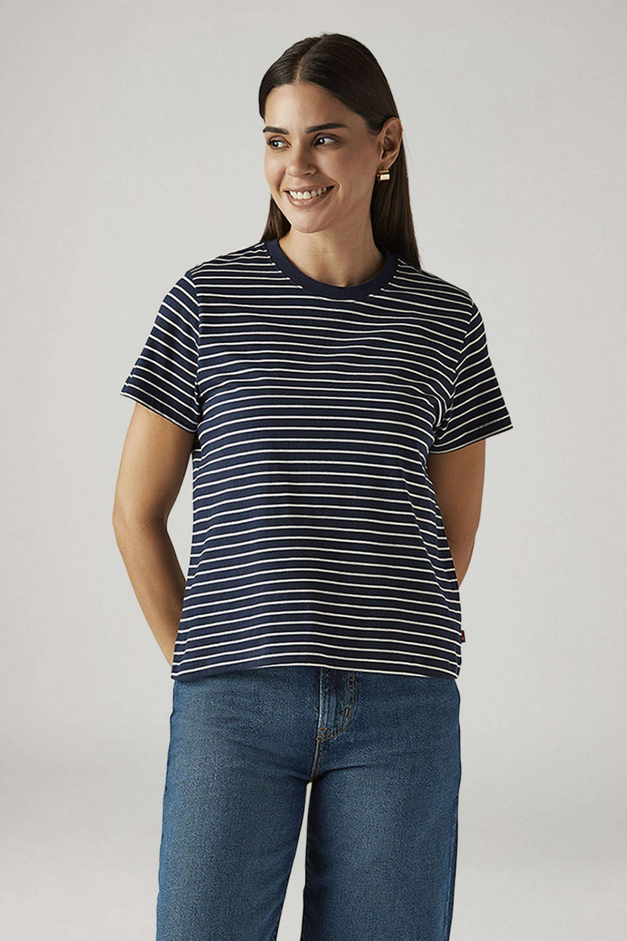 Stripes-Cotton-Round-Neck-Women-s-T-Shirt