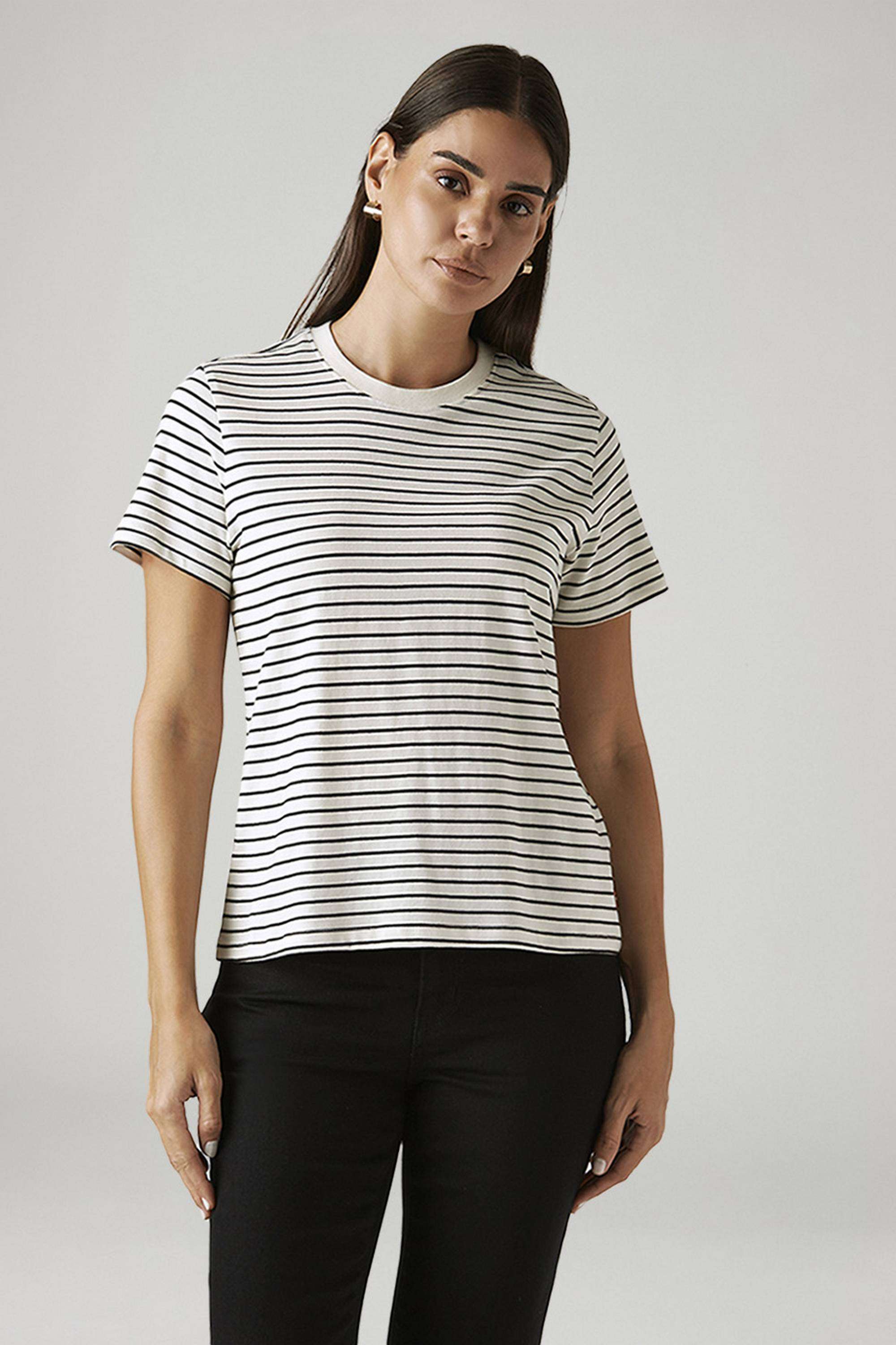 Stripes-Cotton-Round-Neck-Women-s-T-Shirt