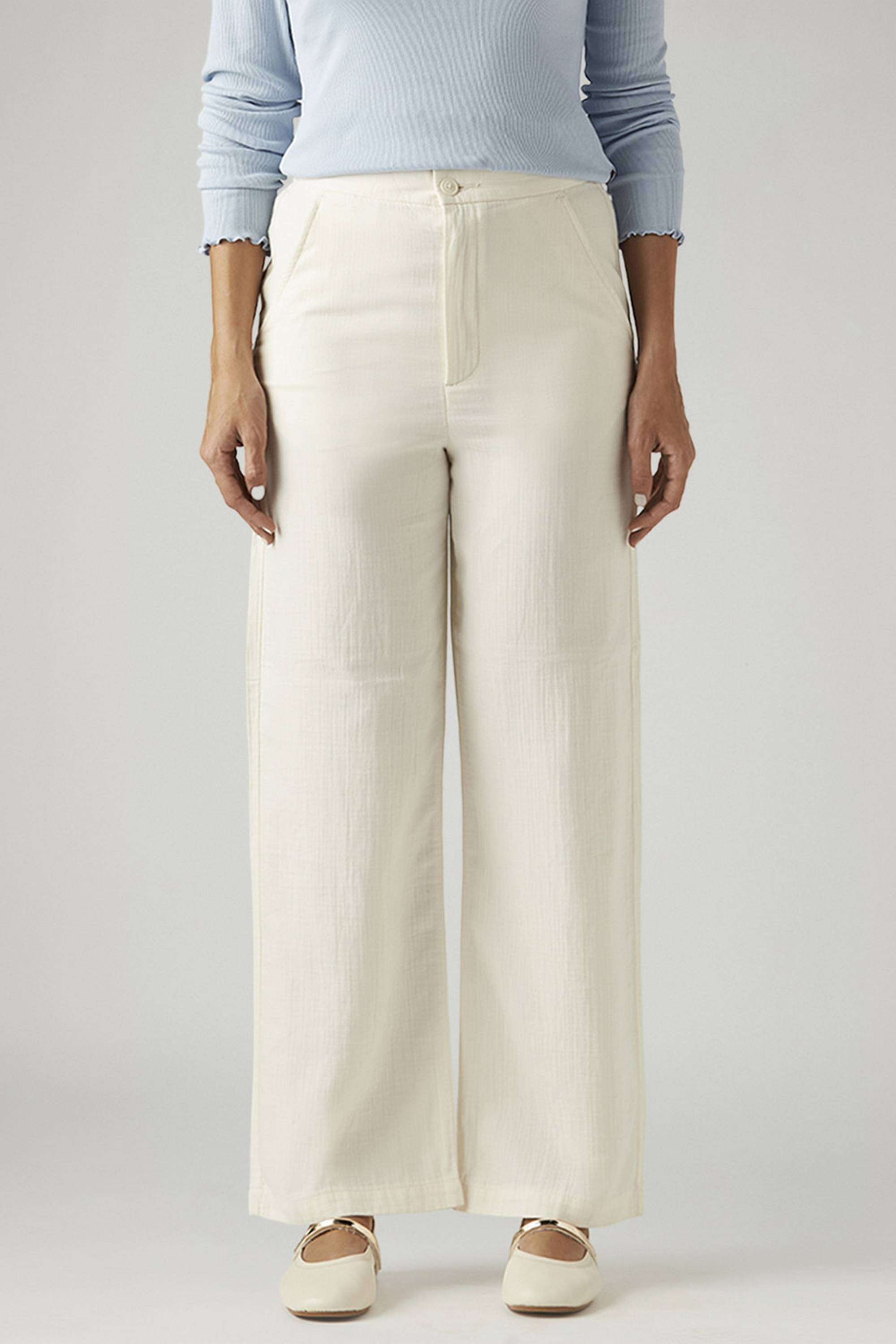 Solid-Relaxed-Fit-Cotton-Women-s-Casual-Wear-Trousers