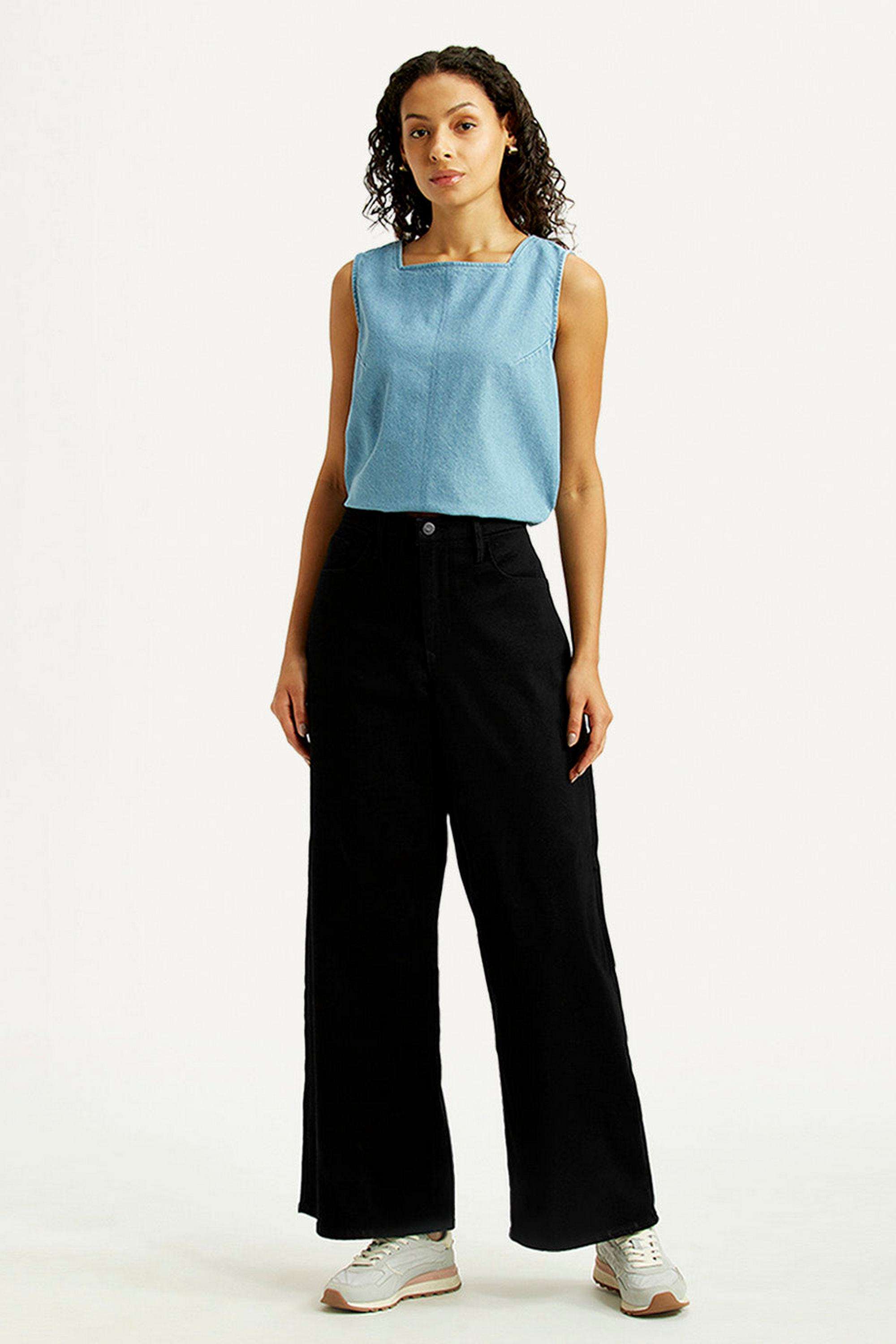 Solid-Relaxed-Fit-Cotton-Women-s-Casual-Wear-Jeans