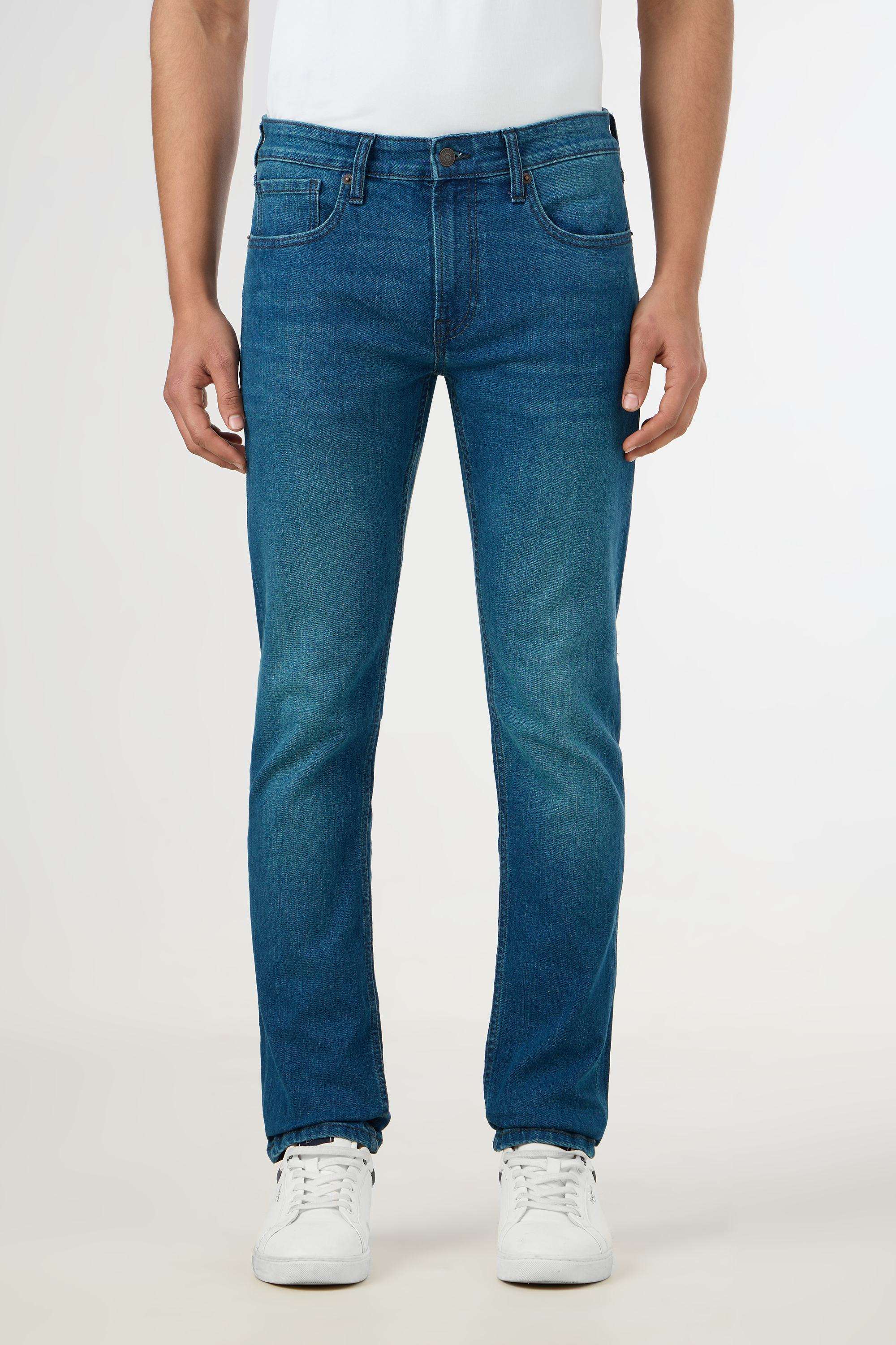 Light-Wash-Blended-Fabric-Slim-Fit-Men-s-Jeans