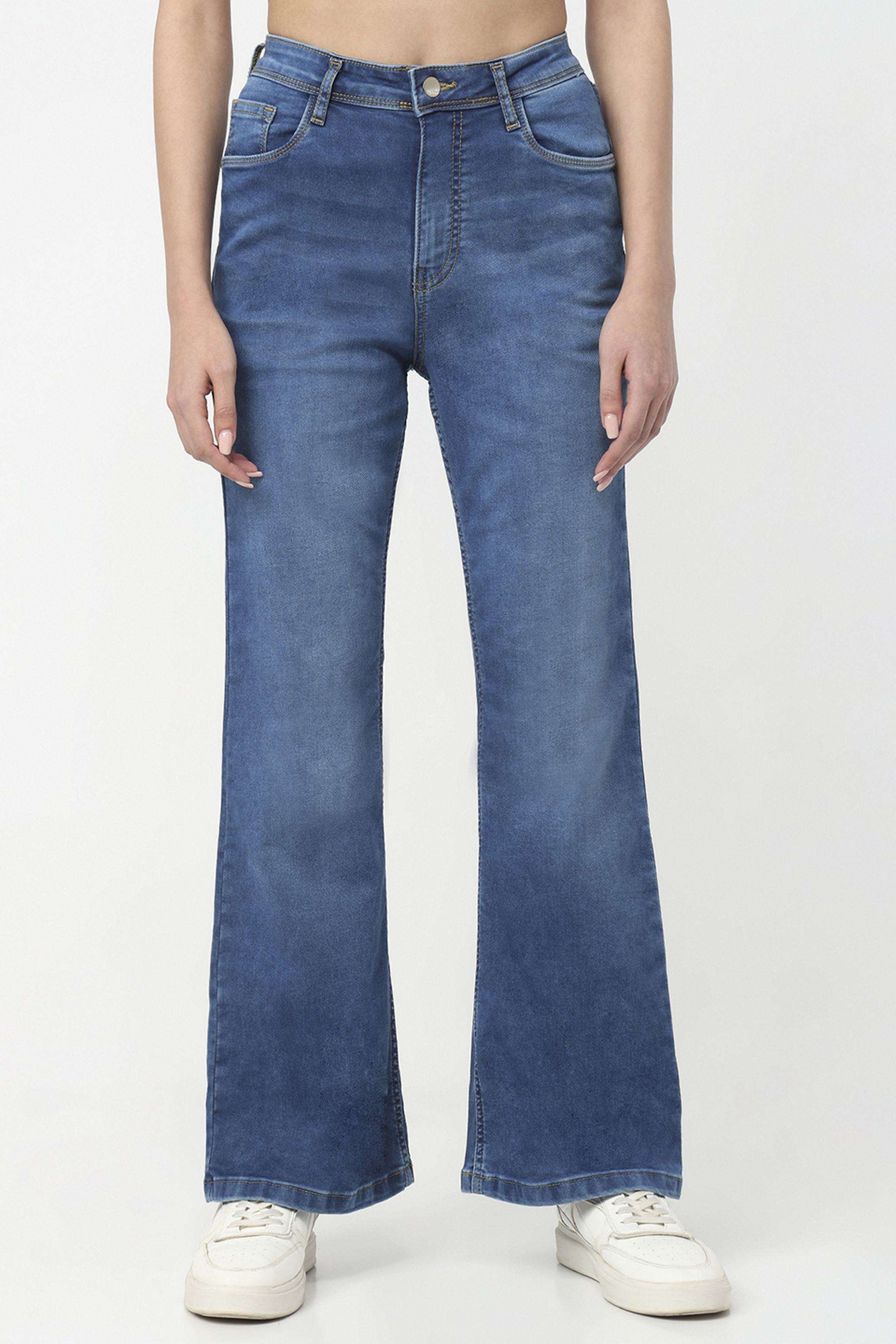 Solid-Relaxed-Fit-Blended-Fabric-Women-s-Casual-Wear-Jeans