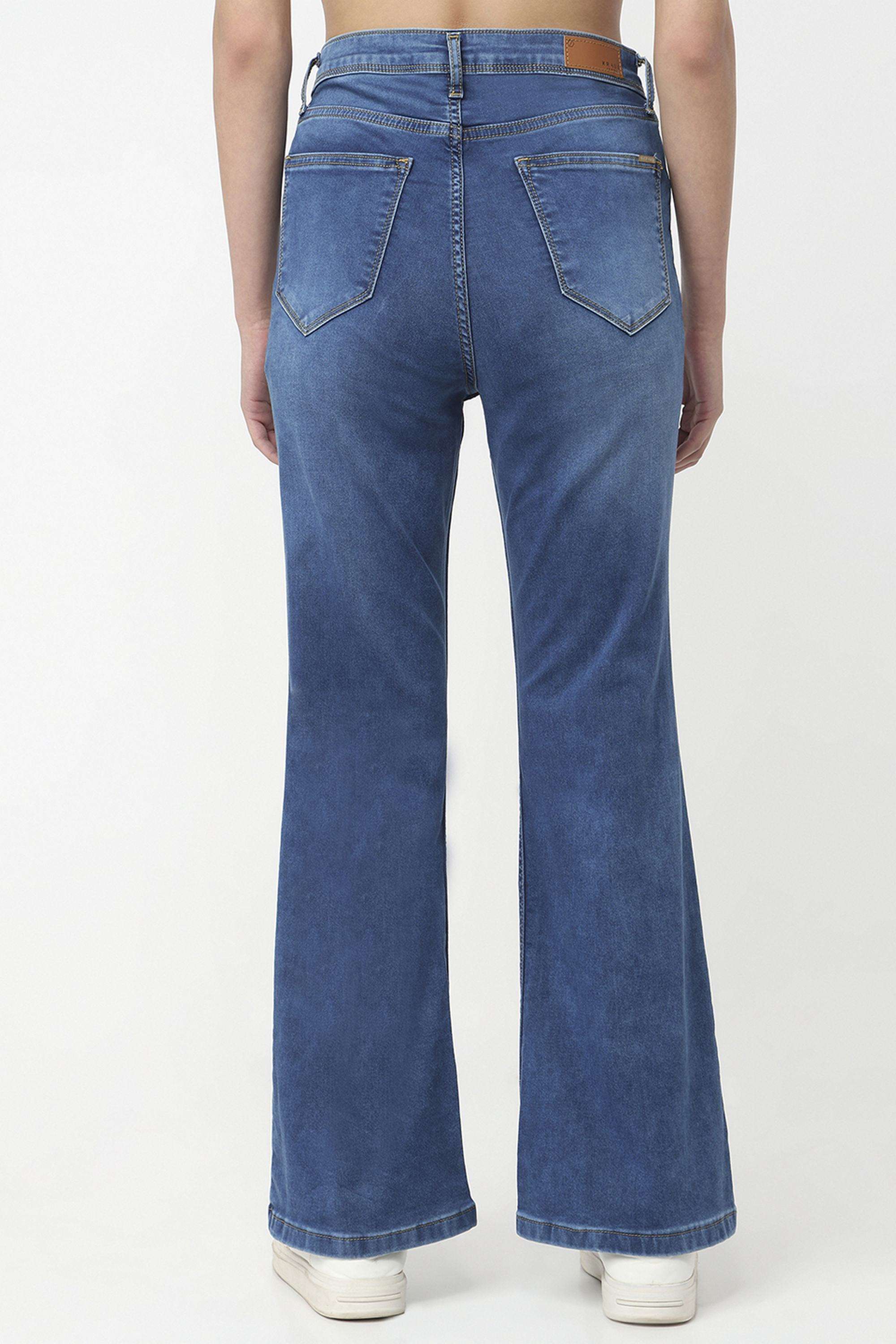 Solid-Relaxed-Fit-Blended-Fabric-Women-s-Casual-Wear-Jeans