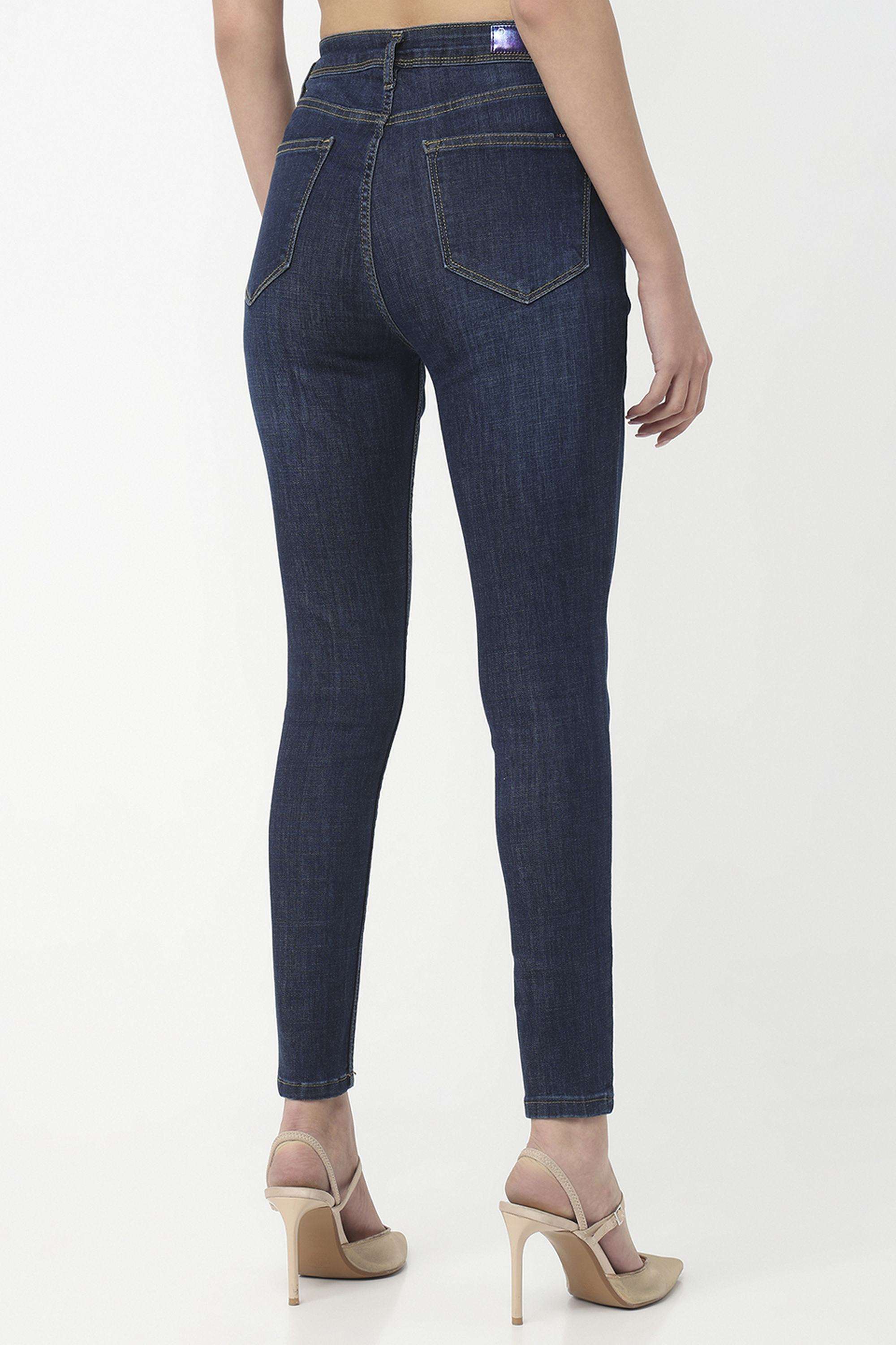 Solid-Skinny-Fit-Blended-Fabric-Women-s-Casual-Wear-Jeans