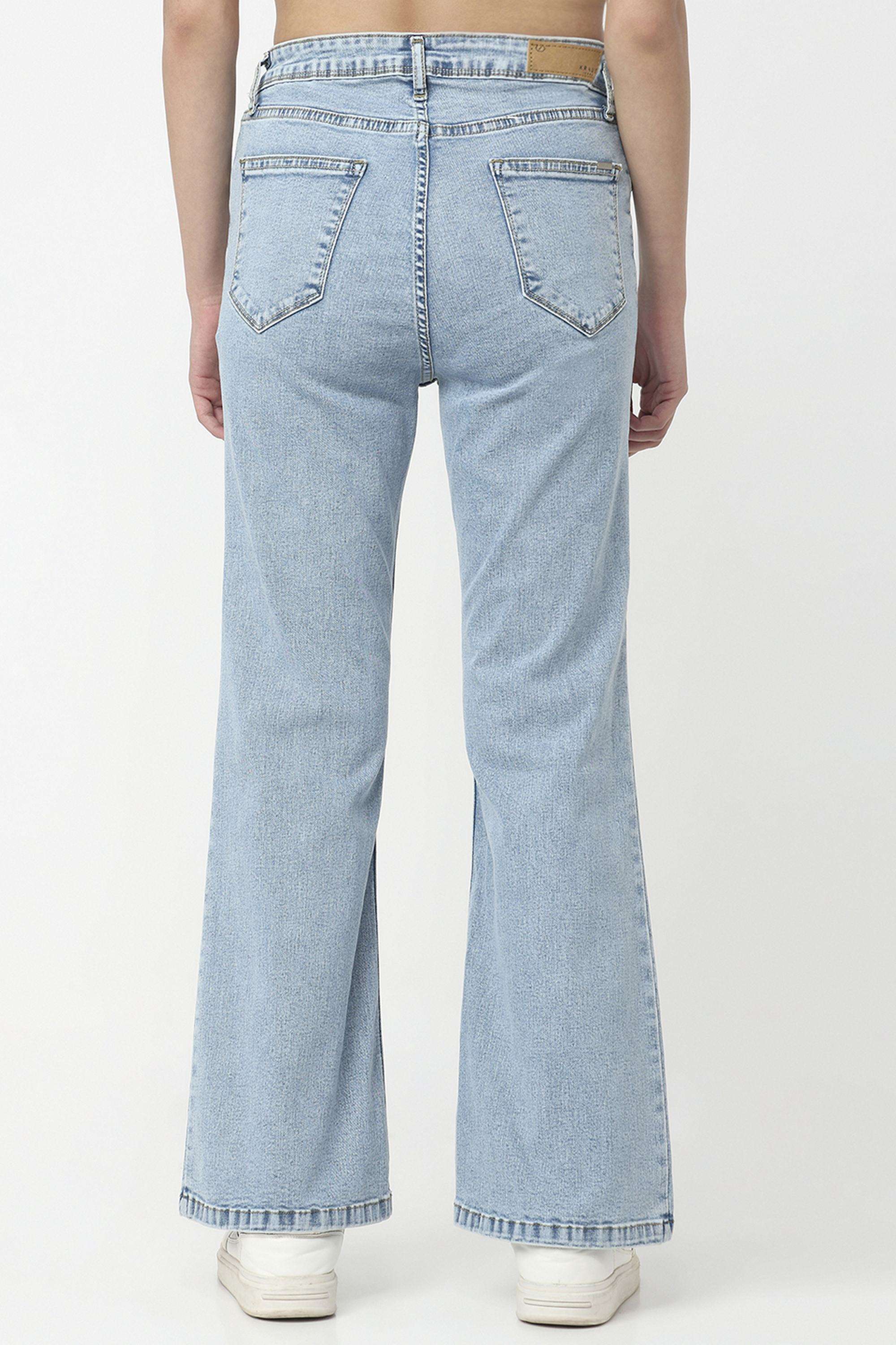Solid-Relaxed-Fit-Blended-Fabric-Women-s-Casual-Wear-Jeans
