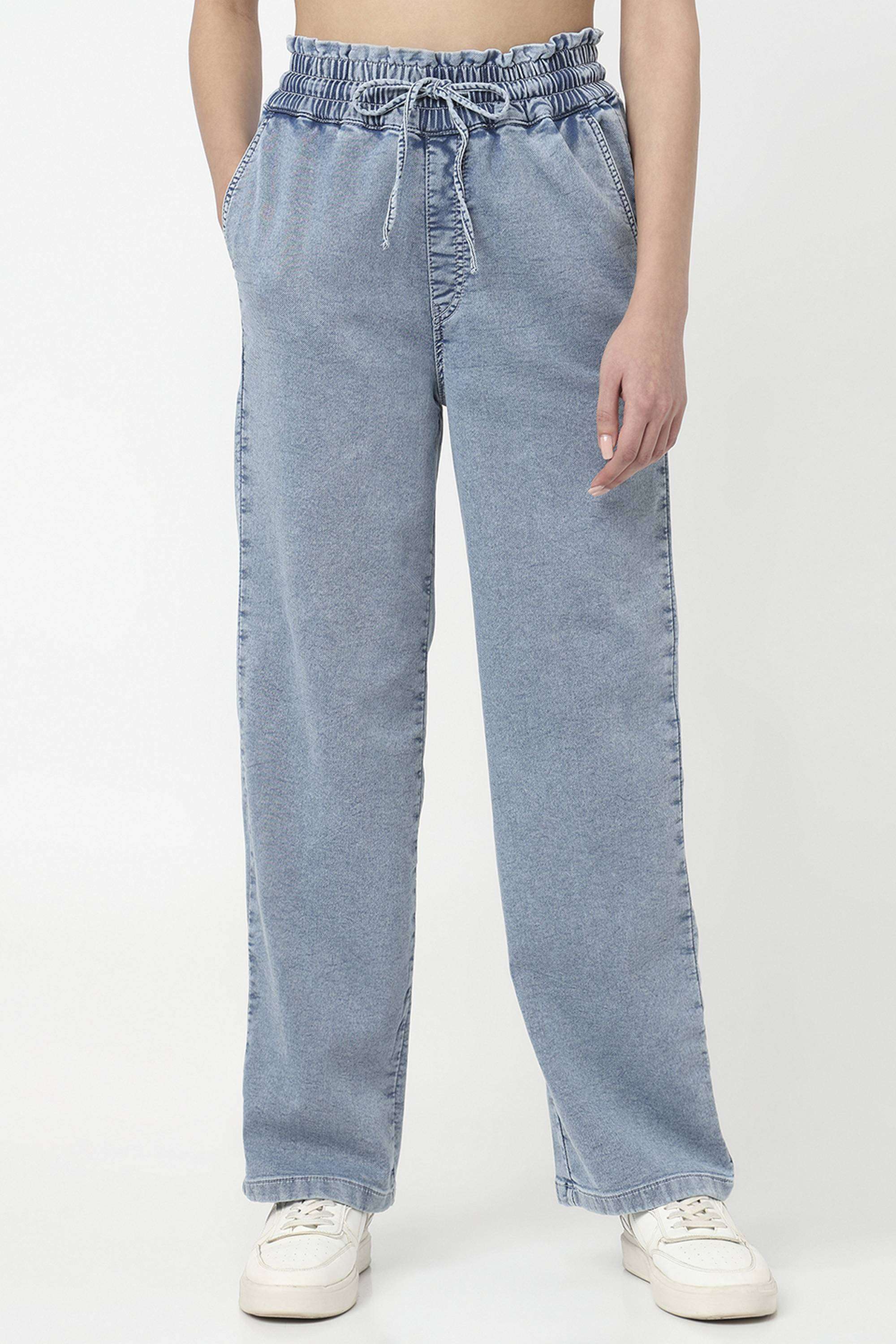 Solid-Relaxed-Fit-Blended-Fabric-Women-s-Casual-Wear-Joggers