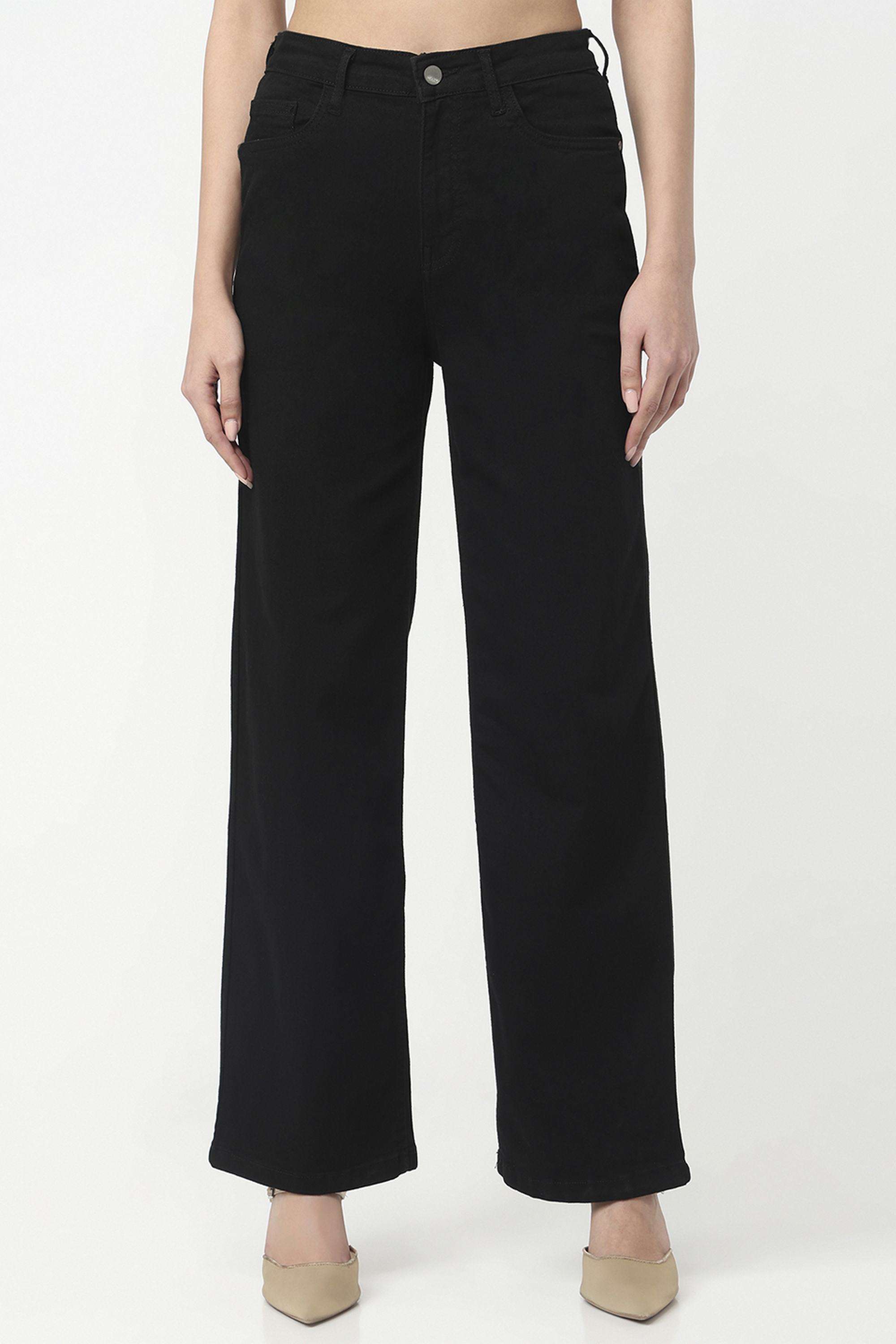 Solid-Relaxed-Fit-Blended-Fabric-Women-s-Casual-Wear-Jeans
