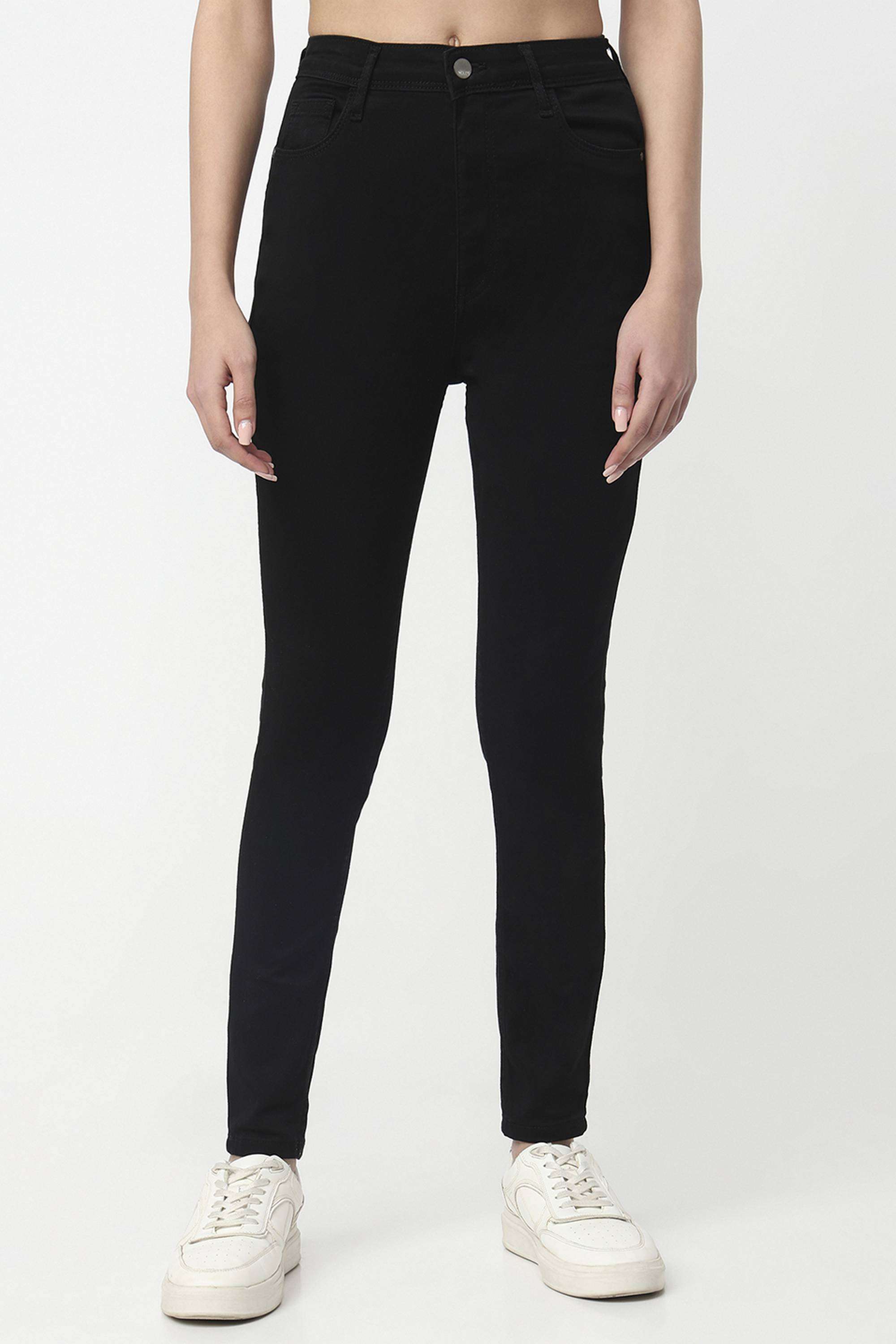 Solid-Relaxed-Fit-Blended-Fabric-Women-s-Casual-Wear-Jeans