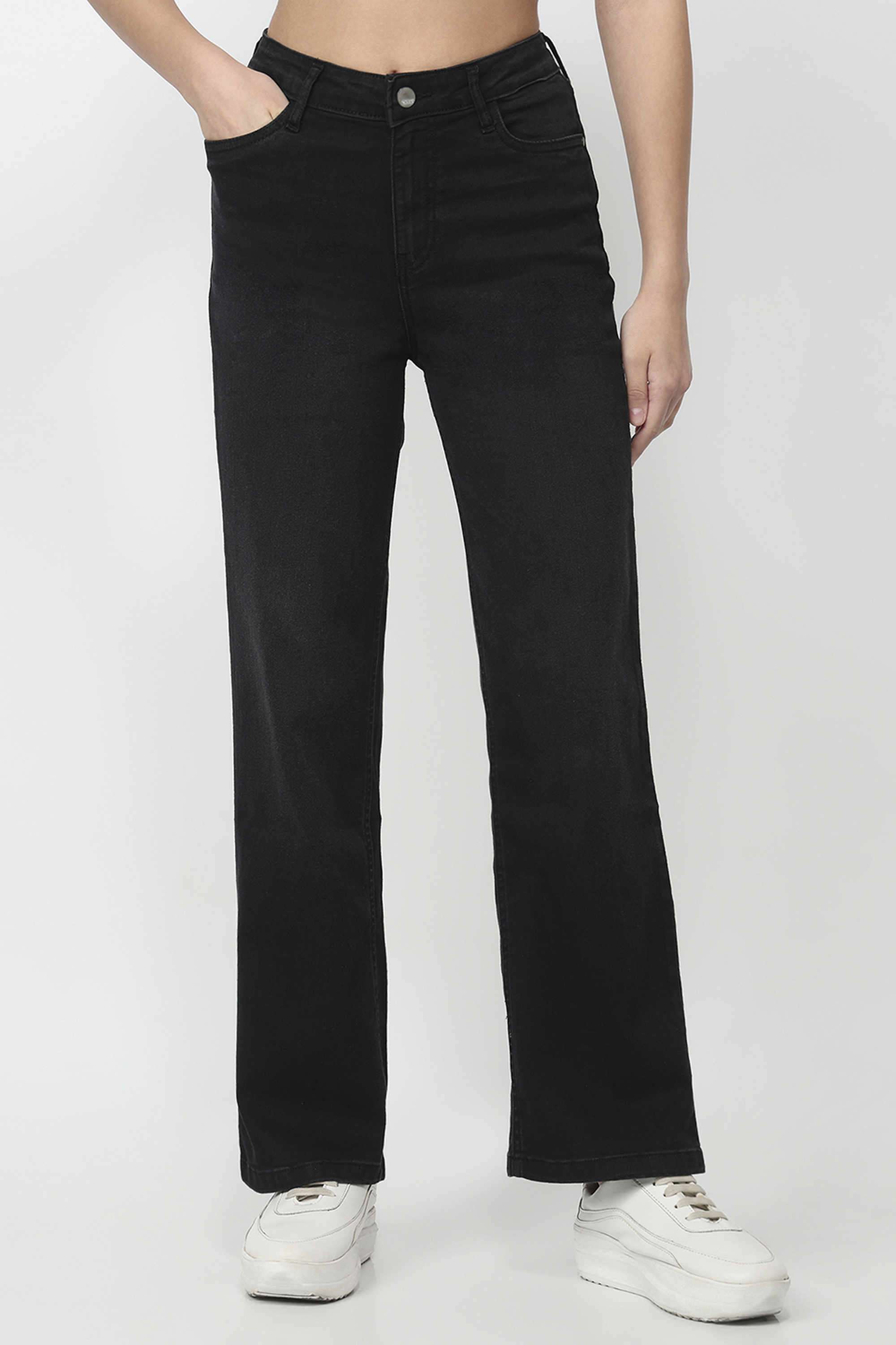 Blended-Fabric-Straight-Fit-Women-s-Jeans