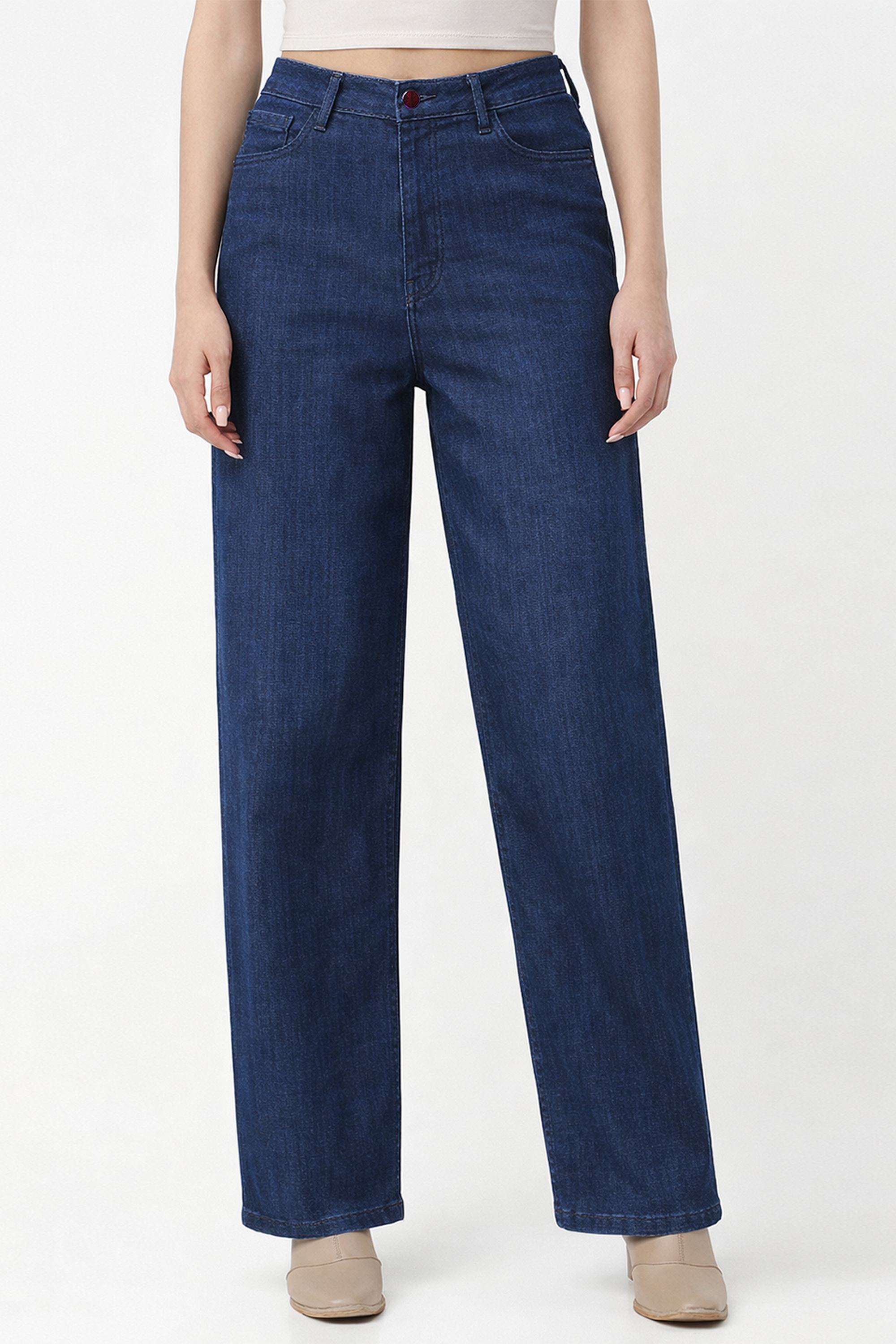 Solid-Relaxed-Fit-Blended-Fabric-Women-s-Casual-Wear-Jeans