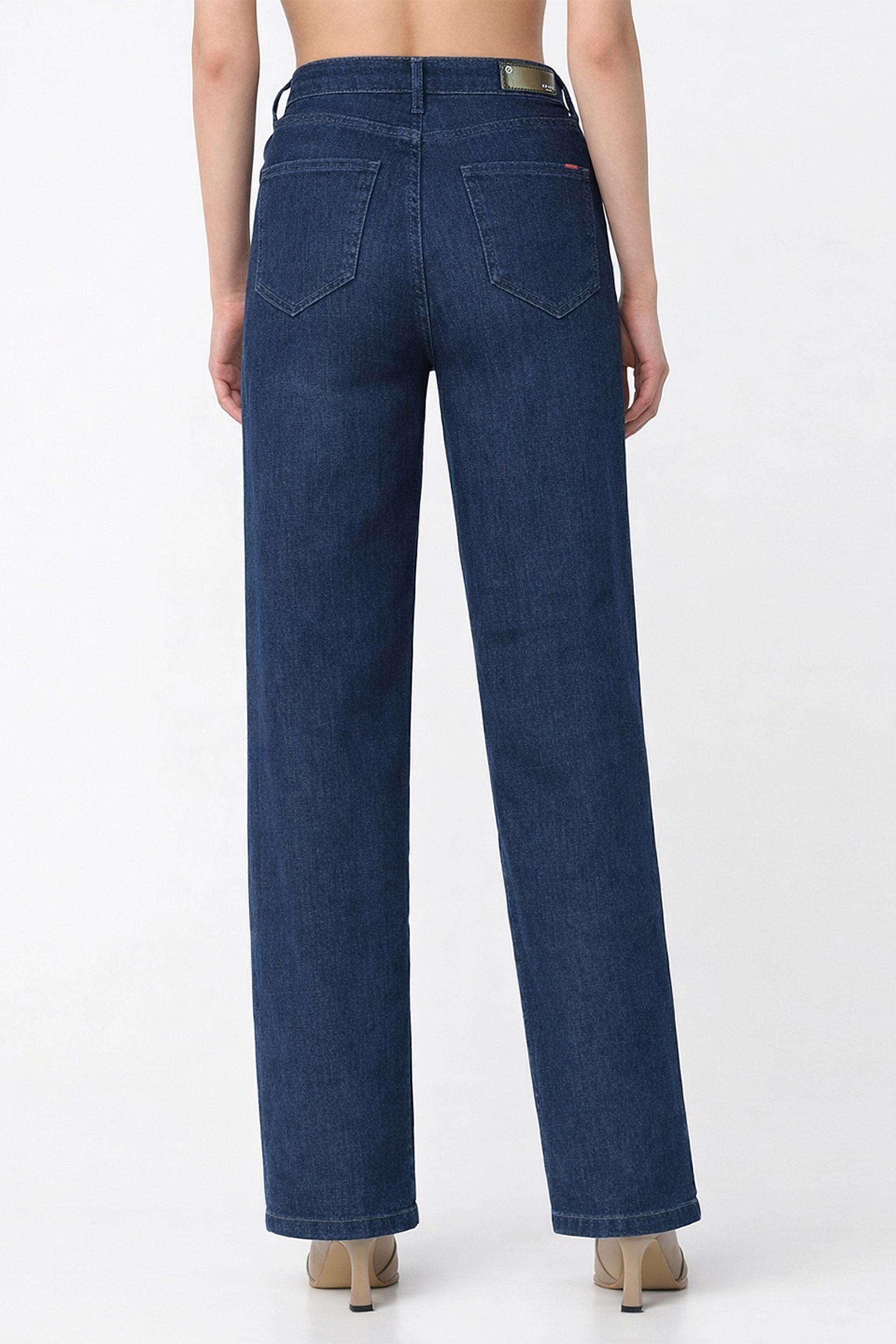 Solid-Relaxed-Fit-Blended-Fabric-Women-s-Casual-Wear-Jeans