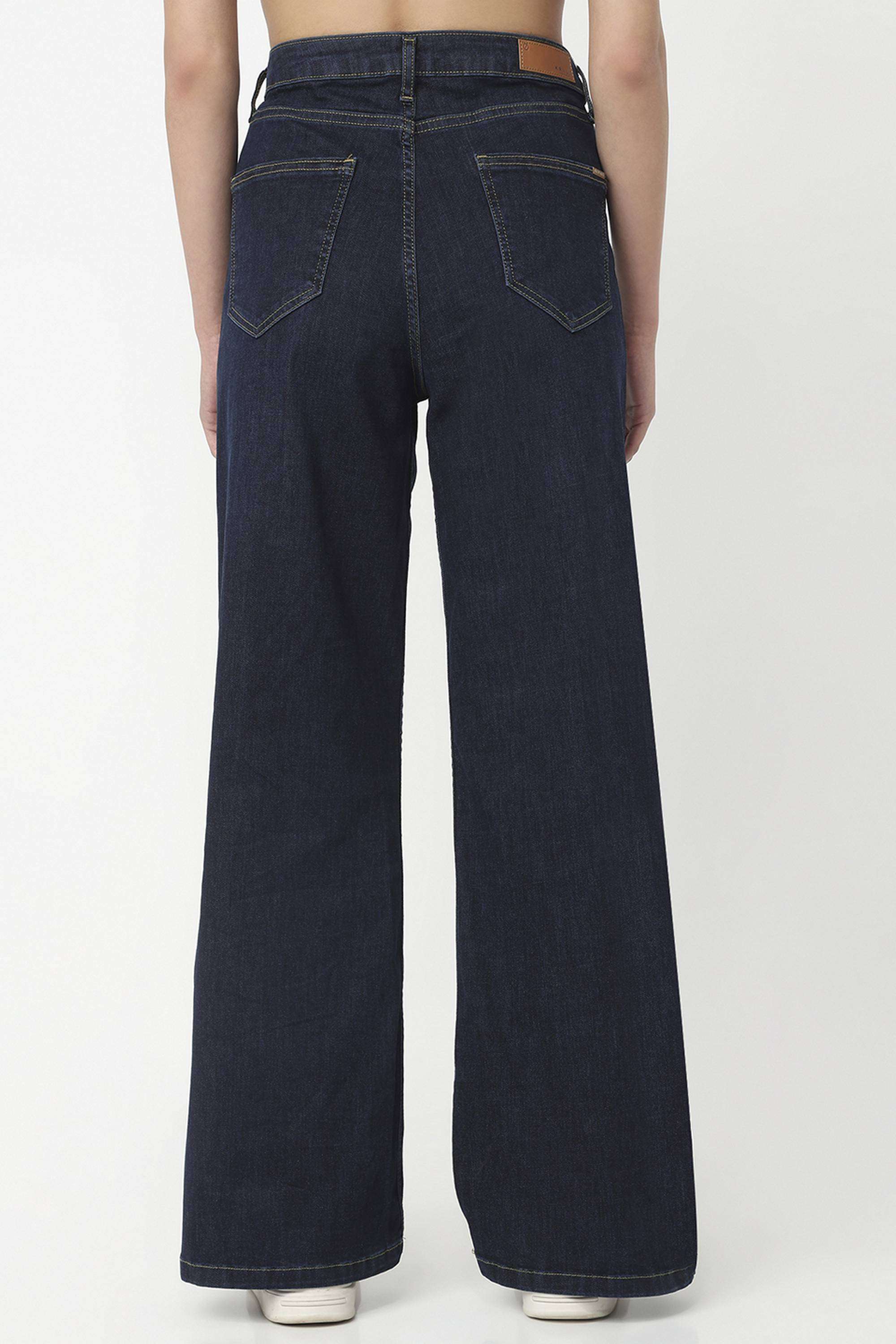 Solid-Relaxed-Fit-Blended-Fabric-Women-s-Casual-Wear-Jeans