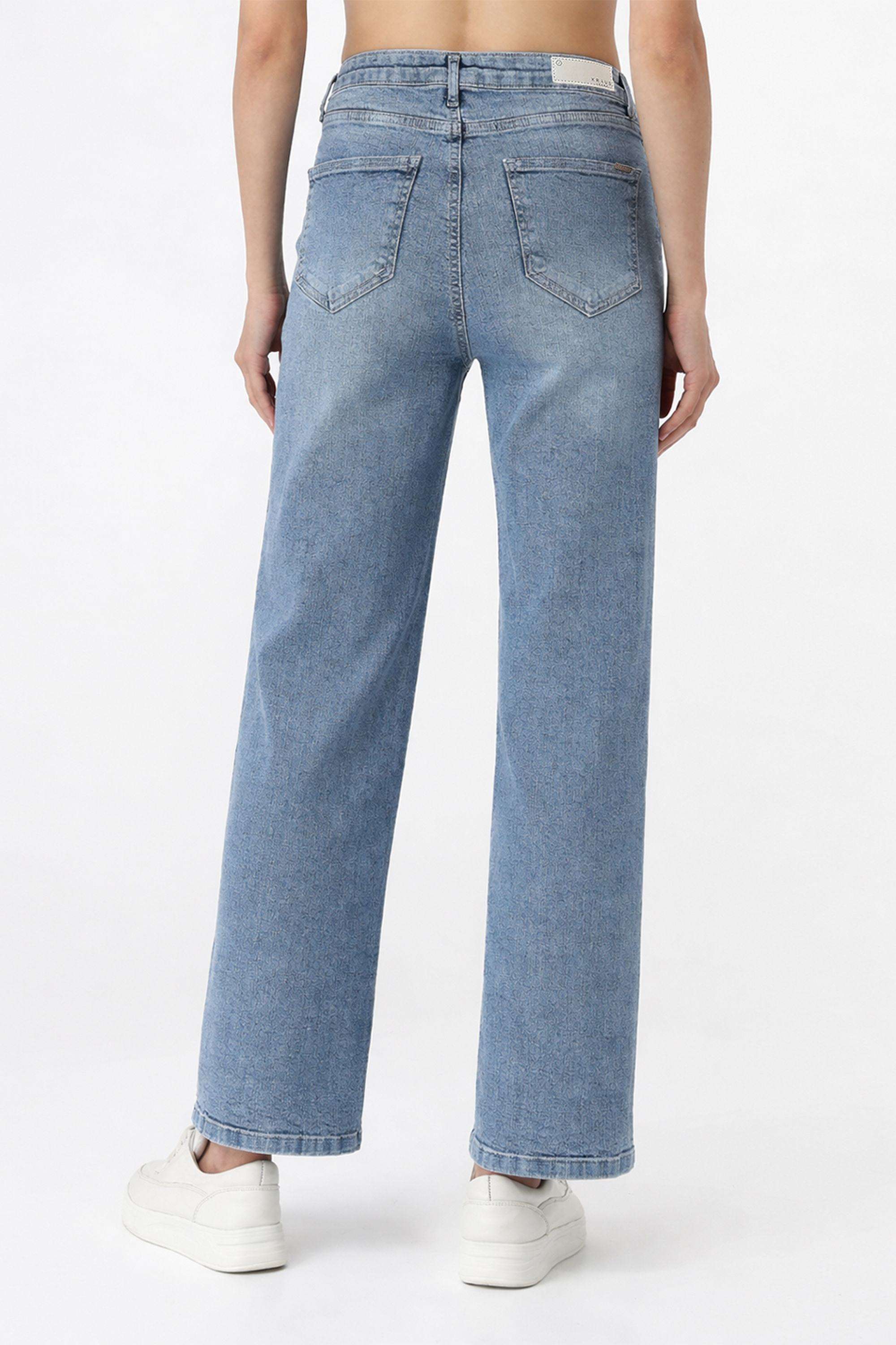 Solid-Straight-Fit-Blended-Fabric-Women-s-Casual-Wear-Jeans