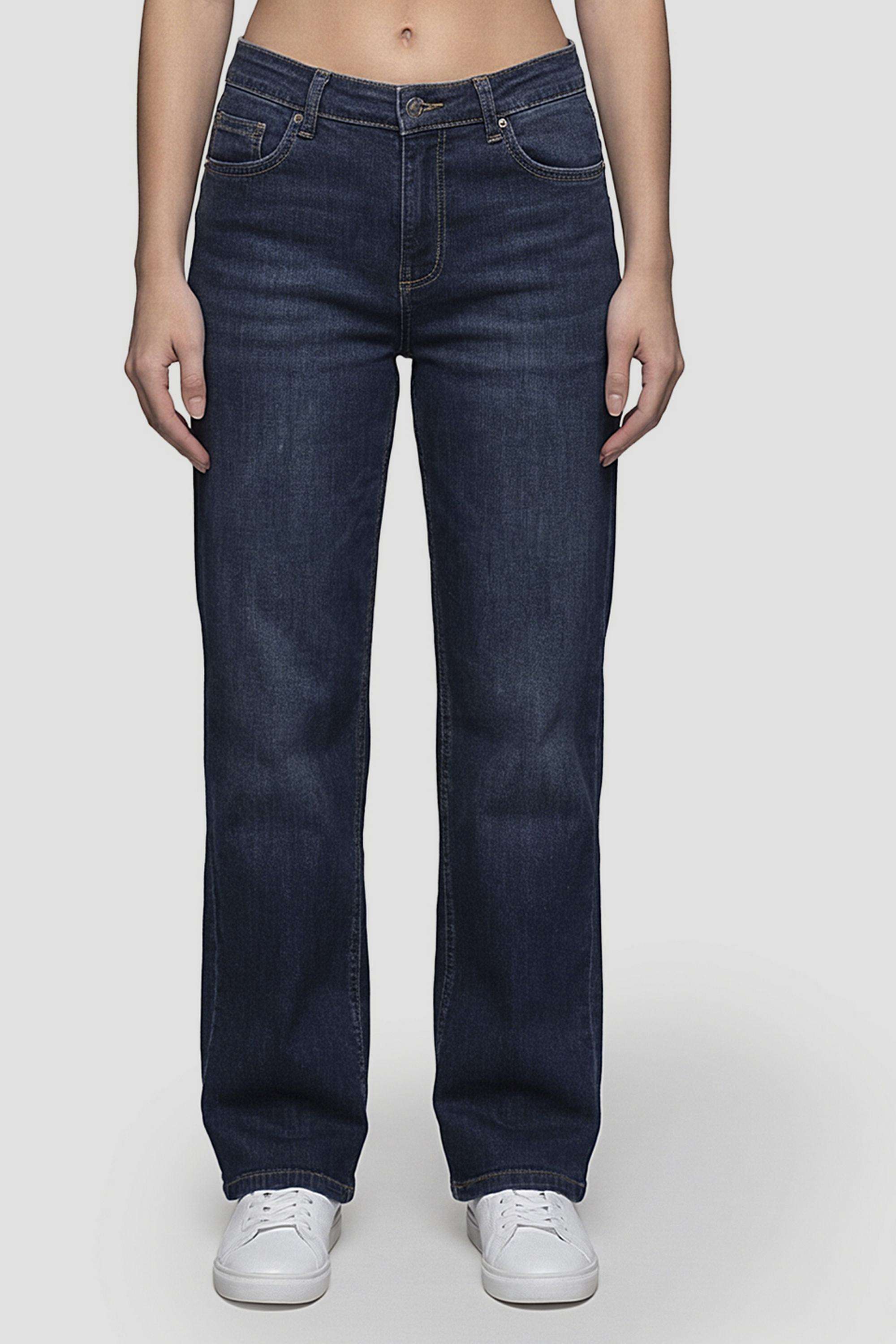 Solid-Blended-Wide-Leg-Fit-Women-s-Jeans