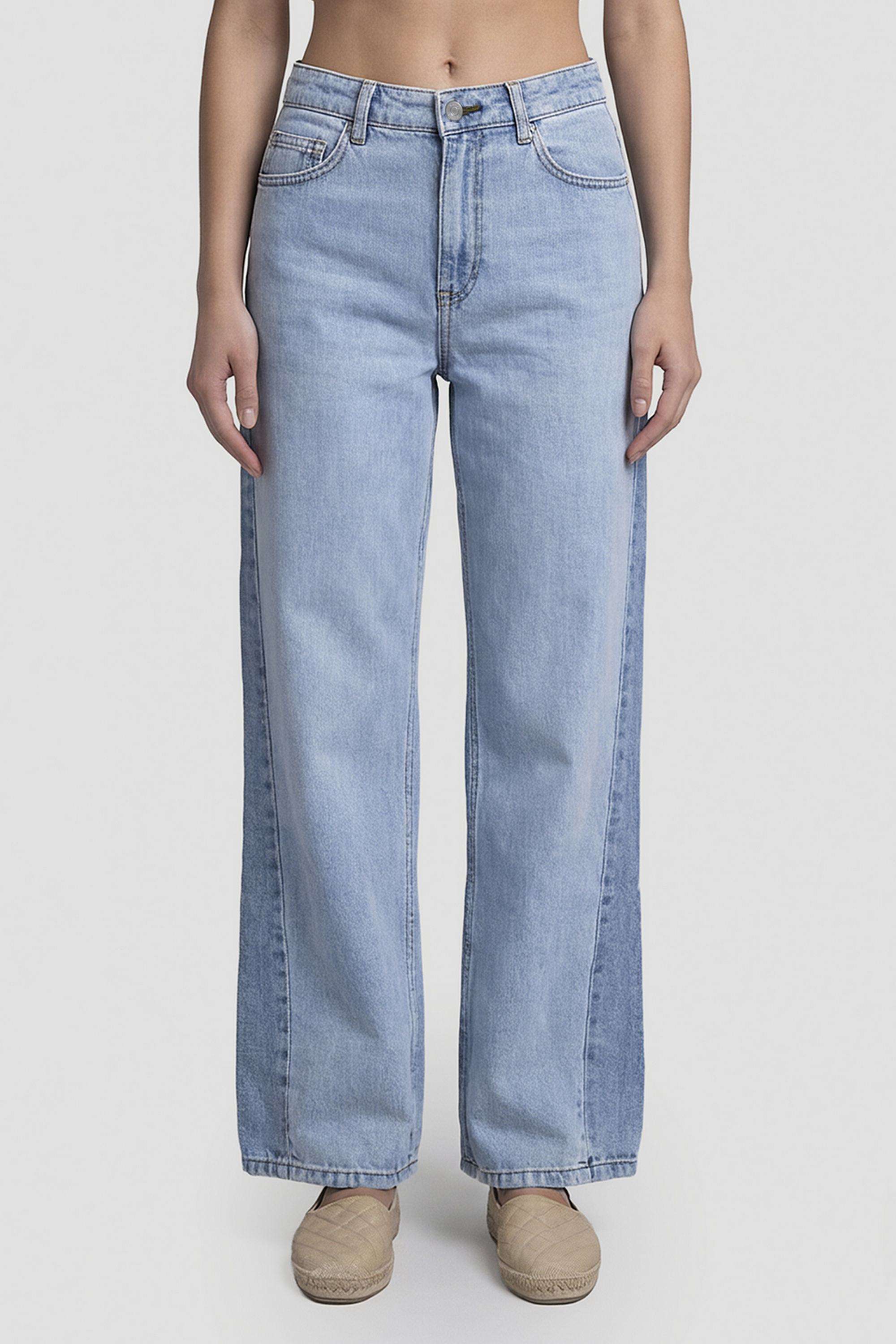 Solid-Blended-Wide-Leg-Fit-Women-s-Jeans
