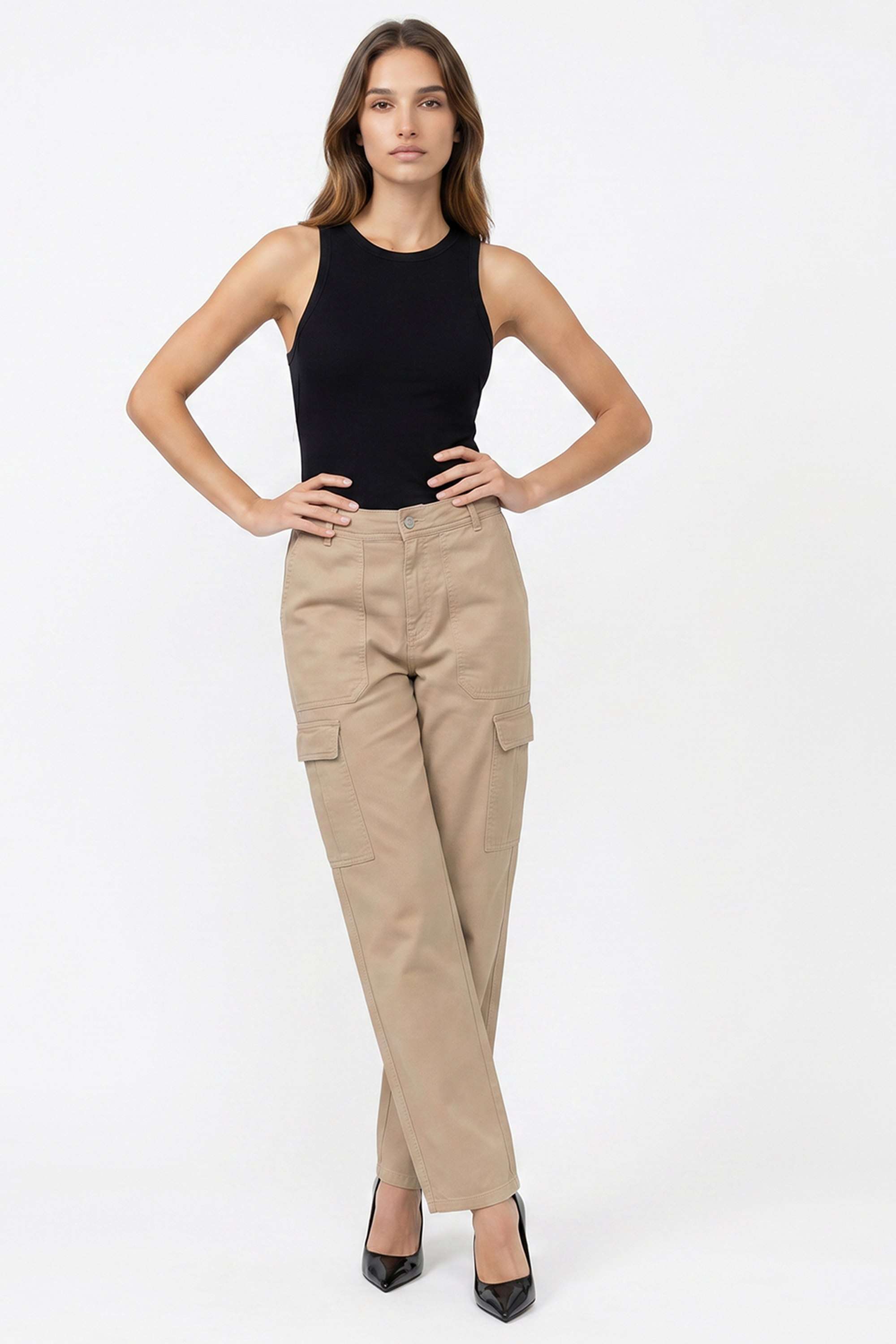 kraus Solid Relaxed Fit Cotton Blend Women's Casual Wear Trousers-picture-10