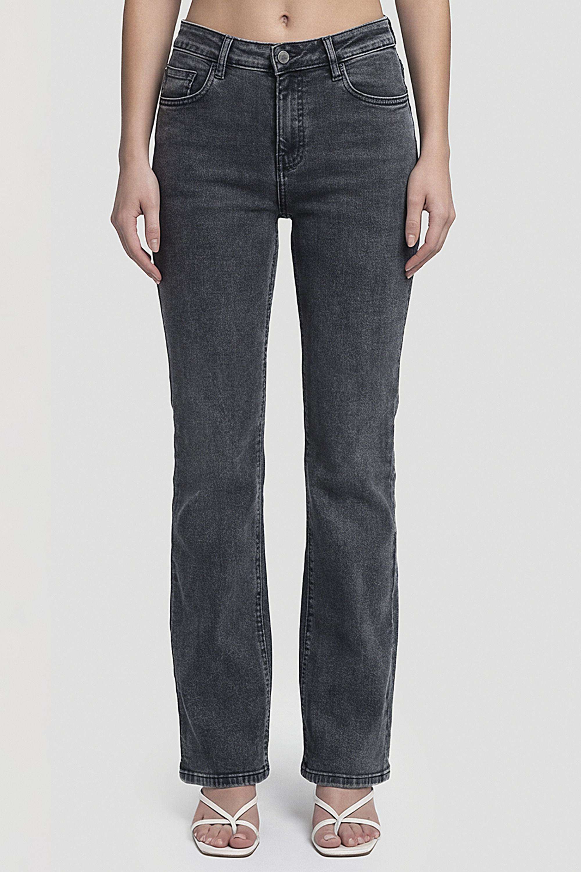 High-Rise-Blended-Fabric-Straight-Fit-Women-s-Jeans