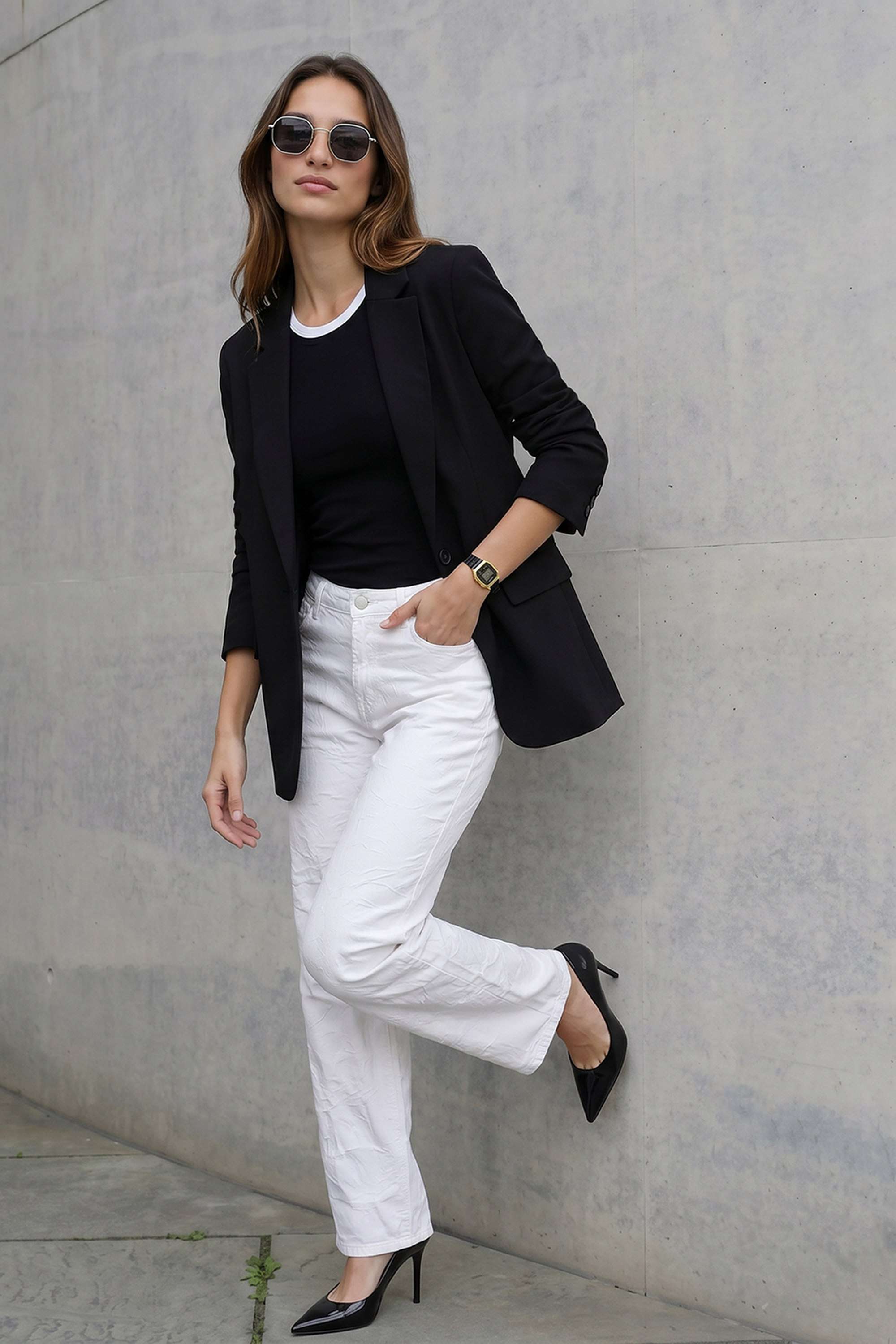 High Rise Cotton Blend Straight Fit Women's Jeans-image-39