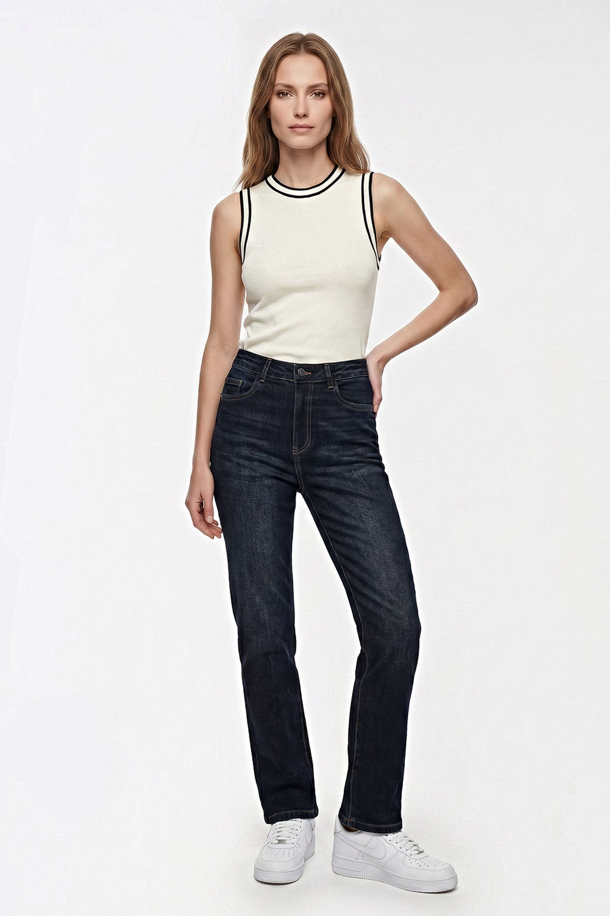 kraus Solid Blended Fabric Women's Straight Fit Jeans-picture-24
