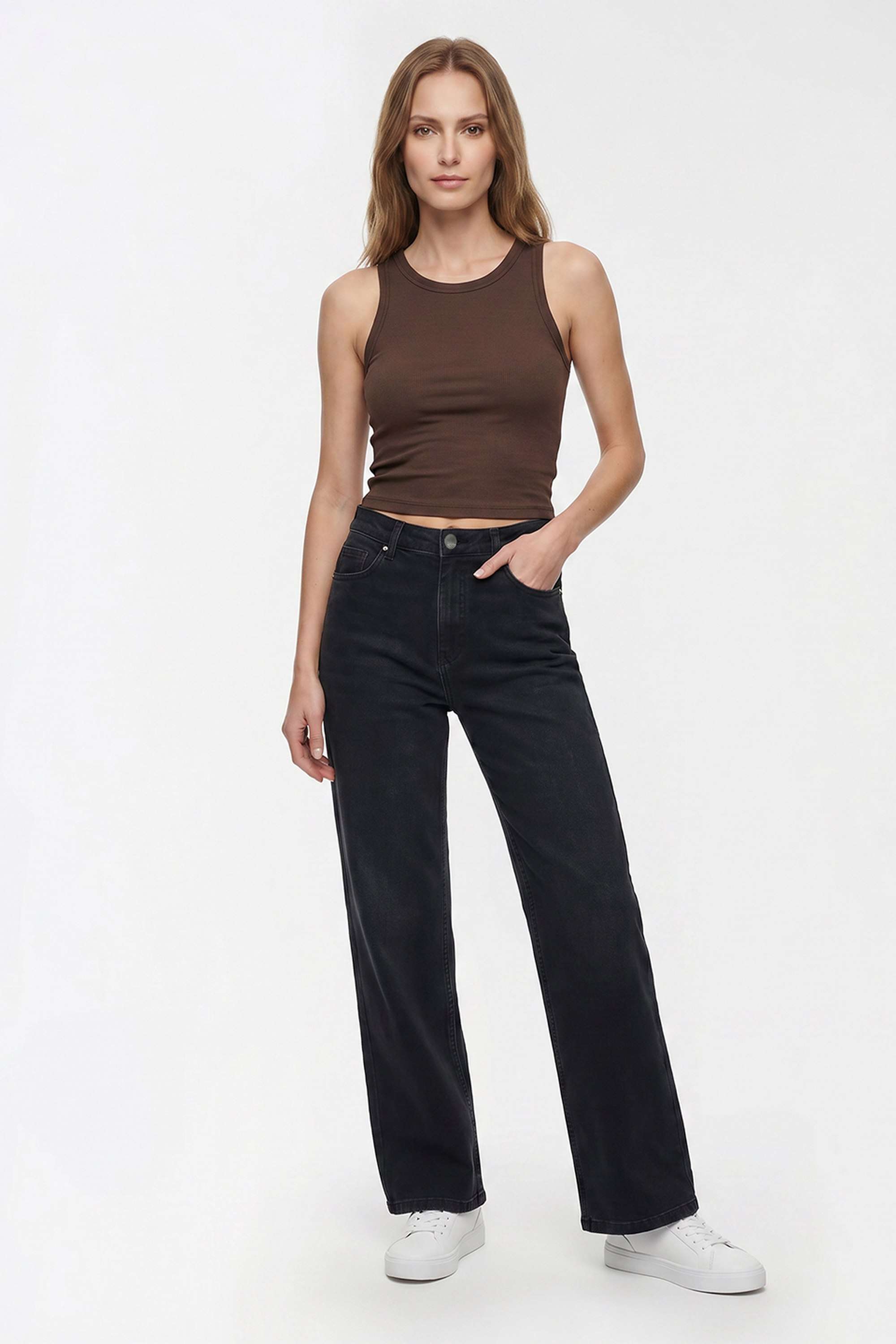 kraus Solid Blended Fabric Women's Straight Fit Jeans-picture-23