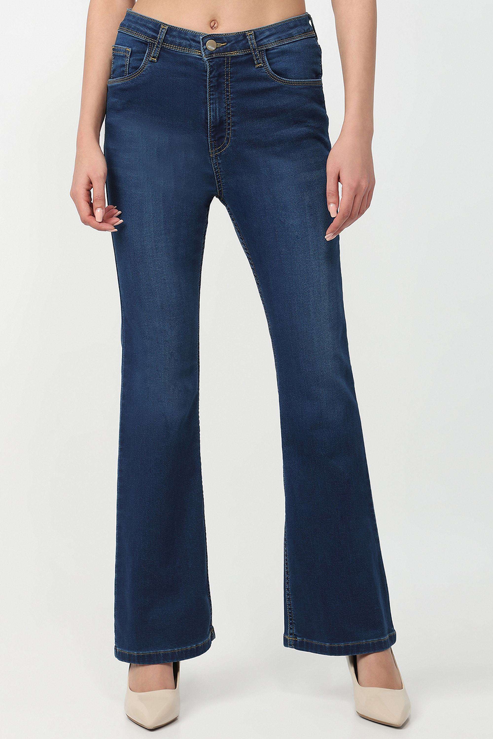 Solid-Relaxed-Fit-Blended-Fabric-Women-s-Casual-Wear-Jeans