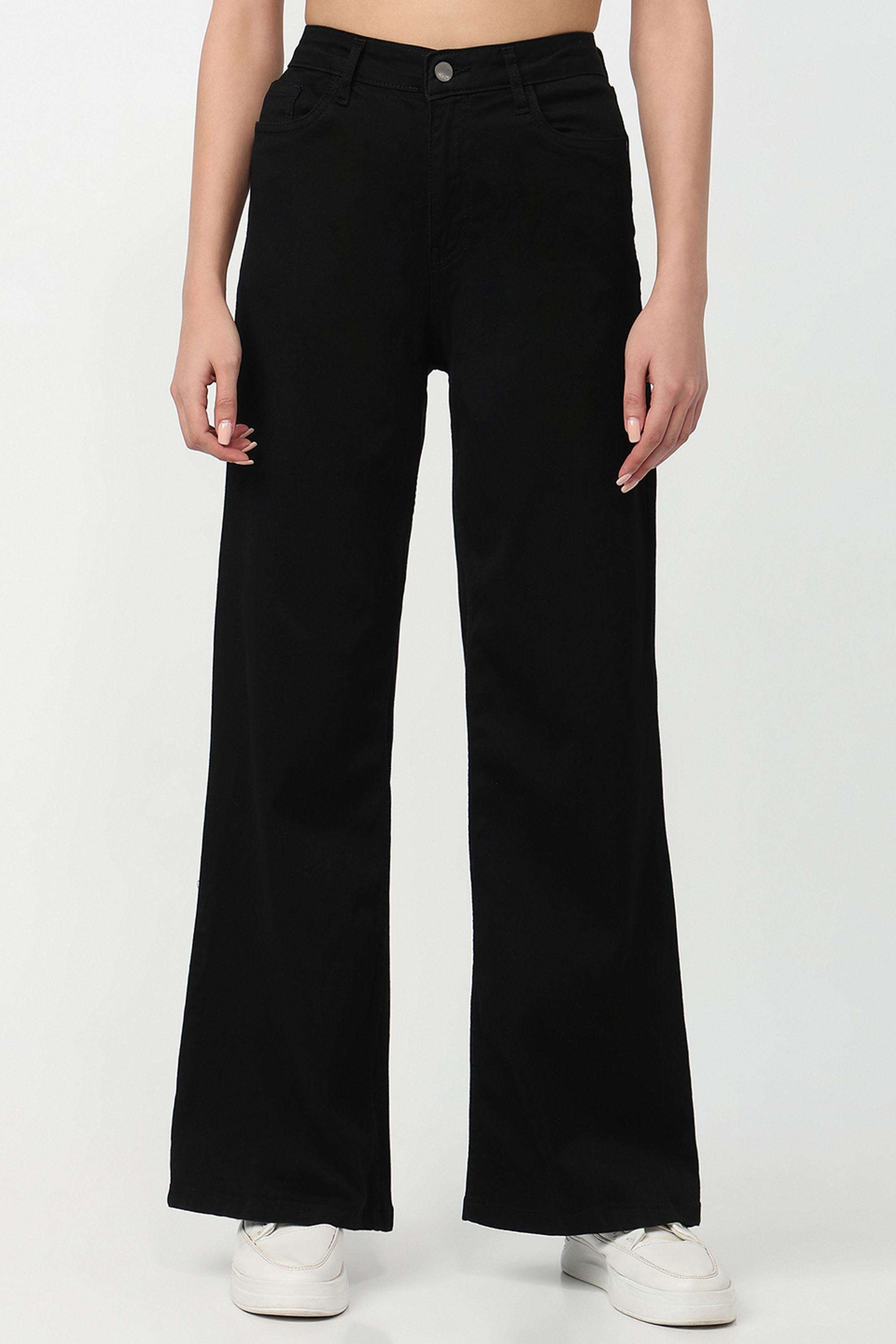 Solid-Relaxed-Fit-Blended-Fabric-Women-s-Casual-Wear-Jeans