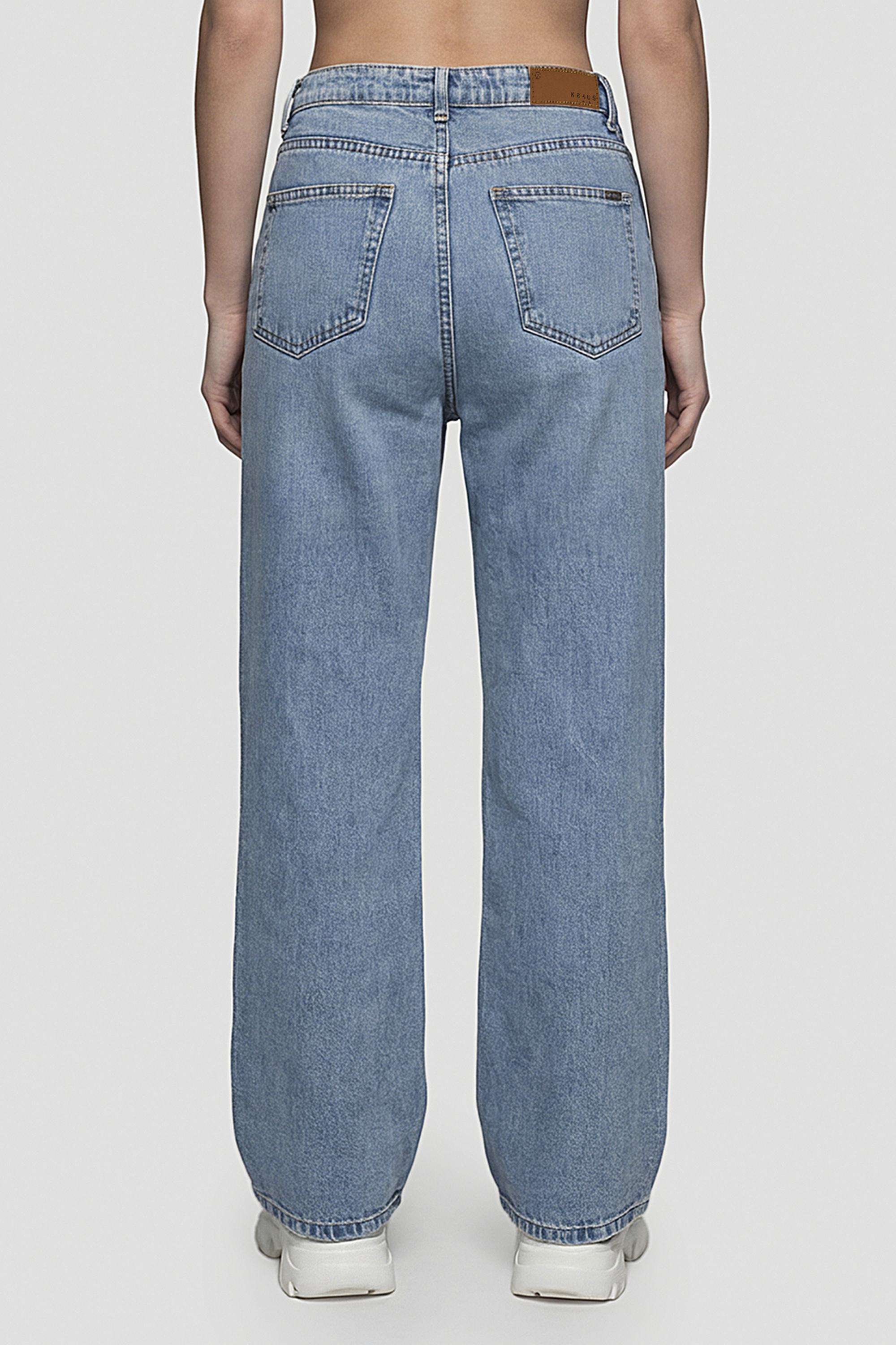 High-Rise-Blended-Fabric-Wide-Leg-Fit-Women-s-Jeans