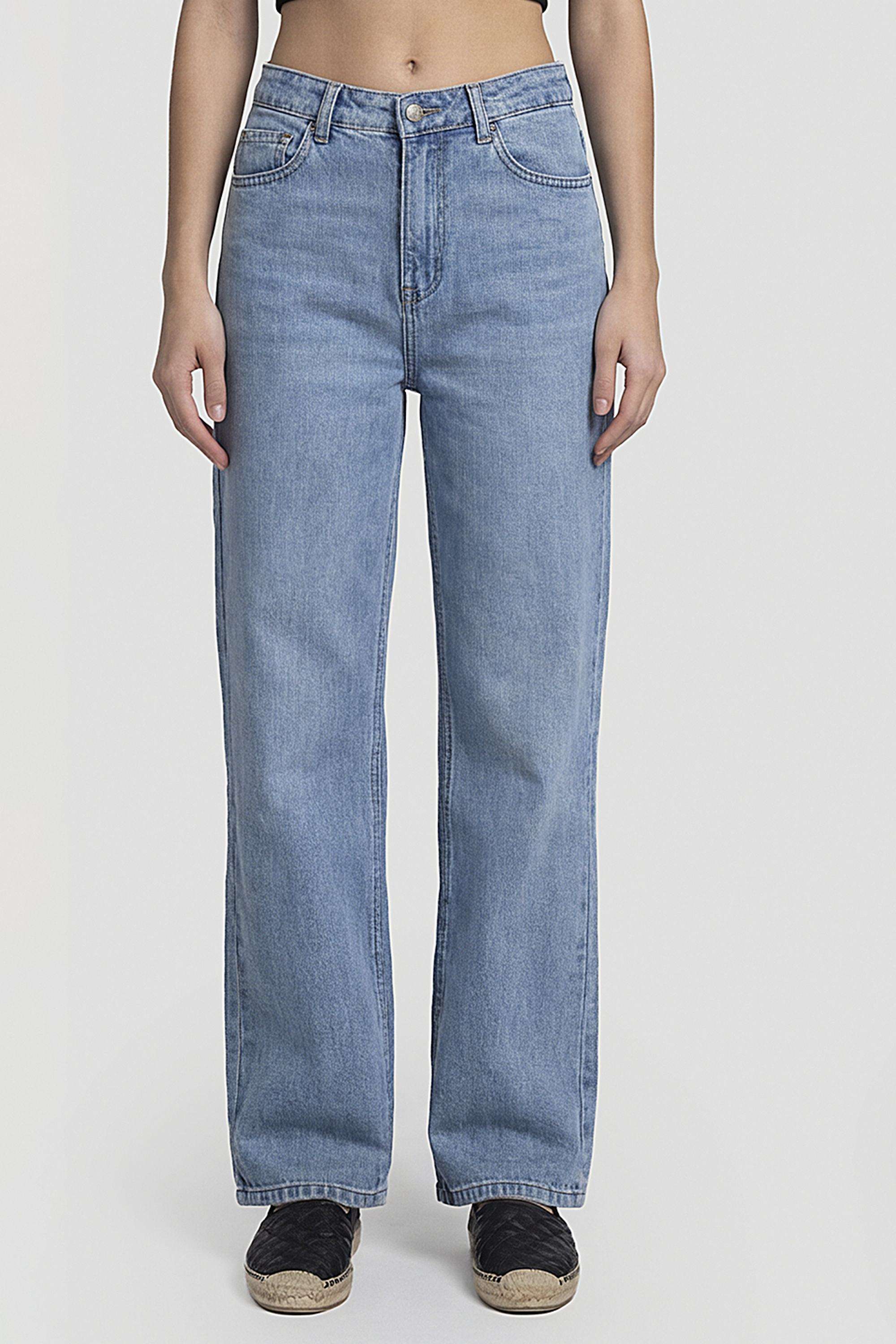 High-Rise-Blended-Fabric-Wide-Leg-Fit-Women-s-Jeans