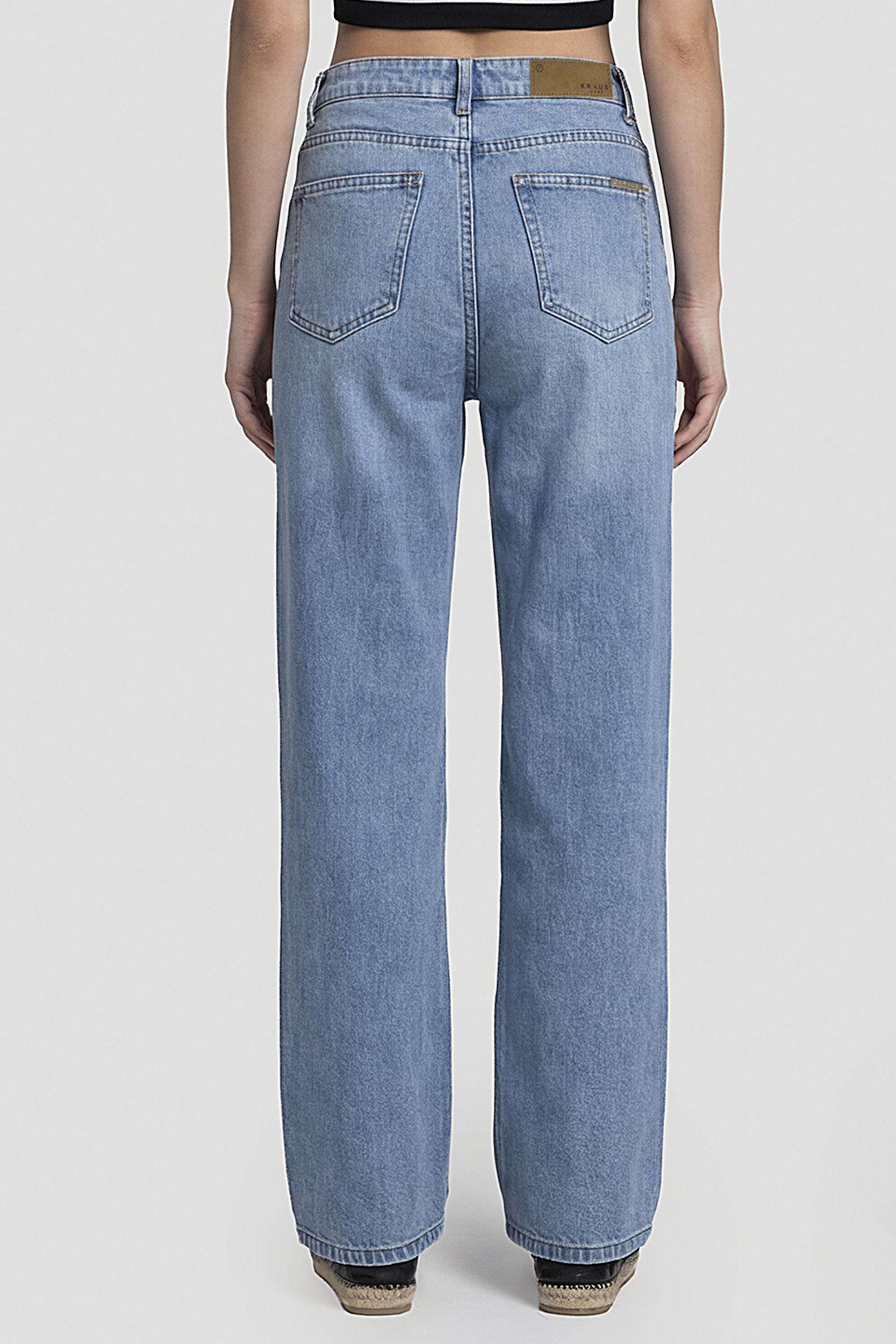High-Rise-Blended-Fabric-Wide-Leg-Fit-Women-s-Jeans