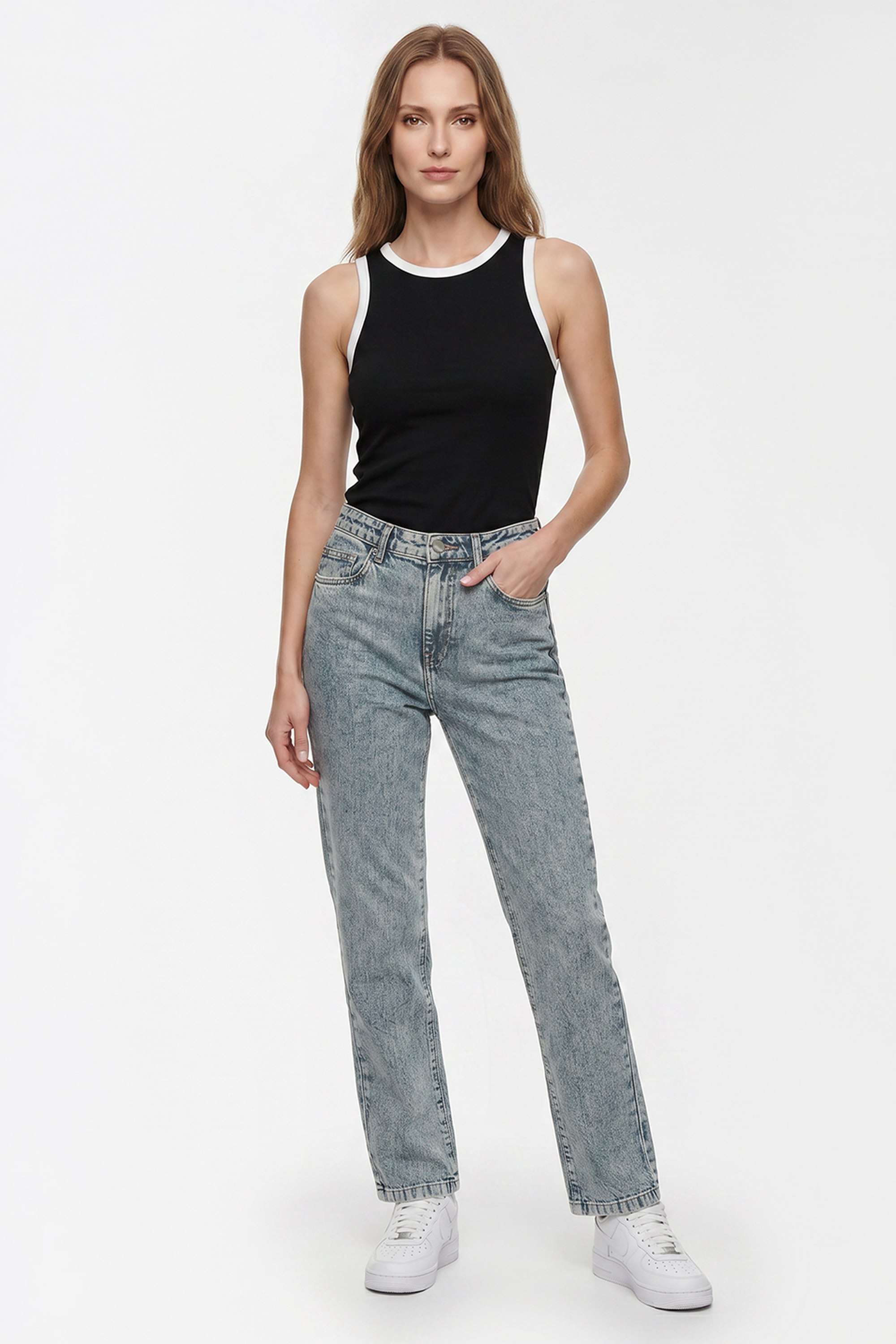 kraus Solid Blended Fabric Women's Straight Fit Jeans-picture-22
