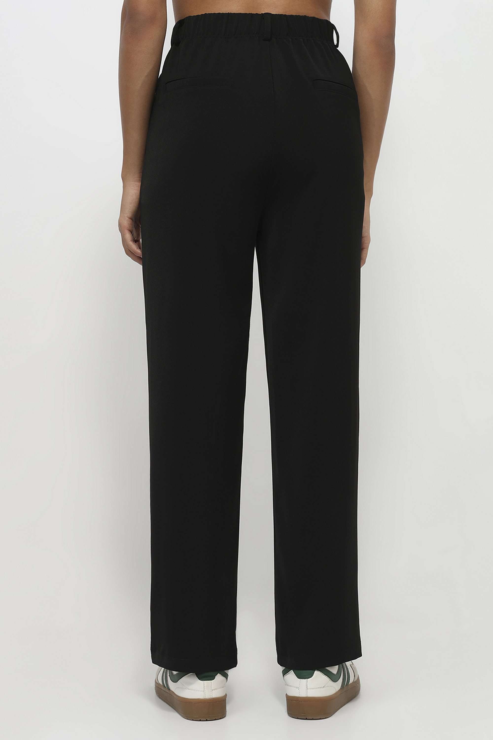 Solid-Straight-Fit-Polyester-Women-Casual-Wear-Trouser
