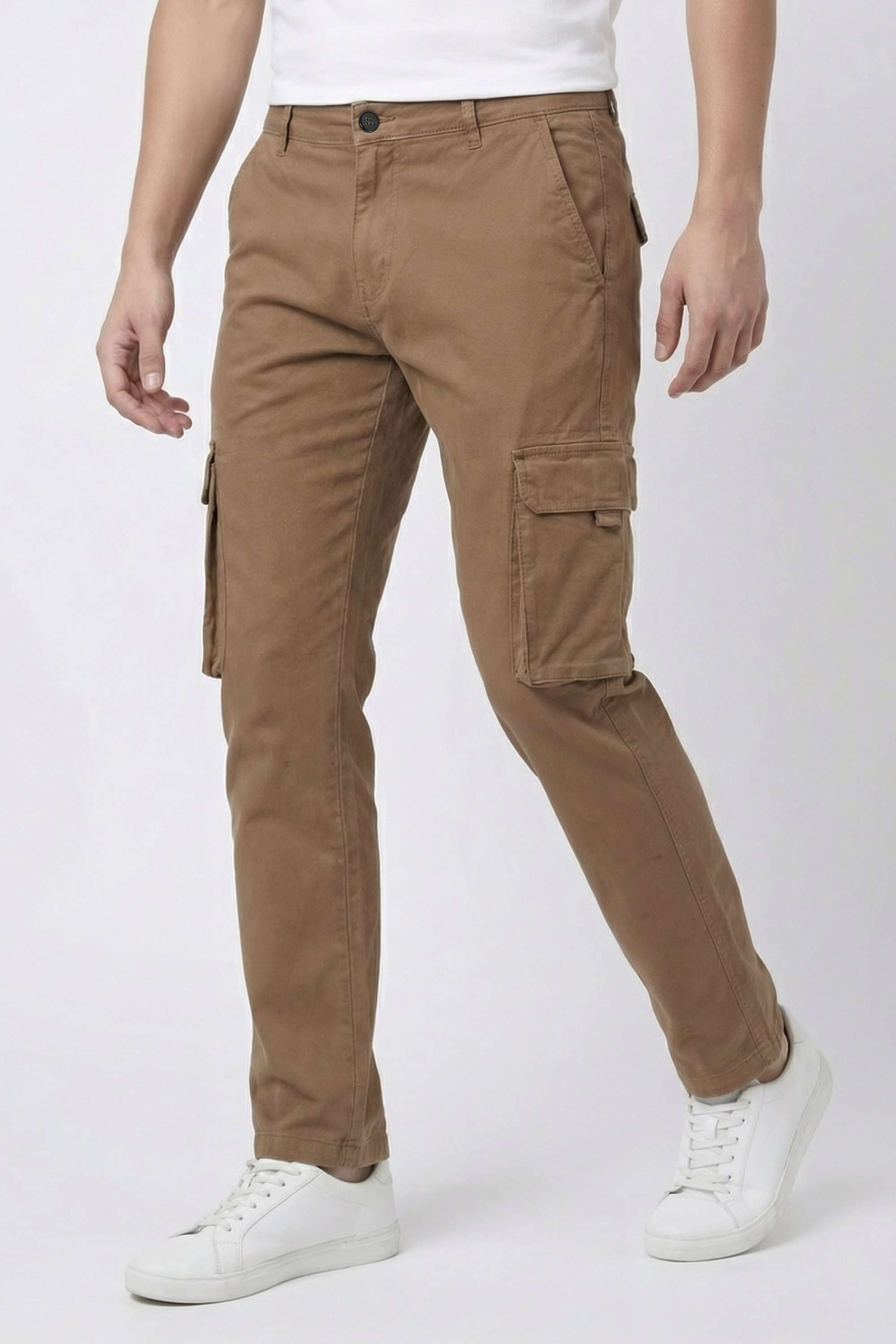 Solid-Blended-Fabric-Regular-Fit-Men-Pants