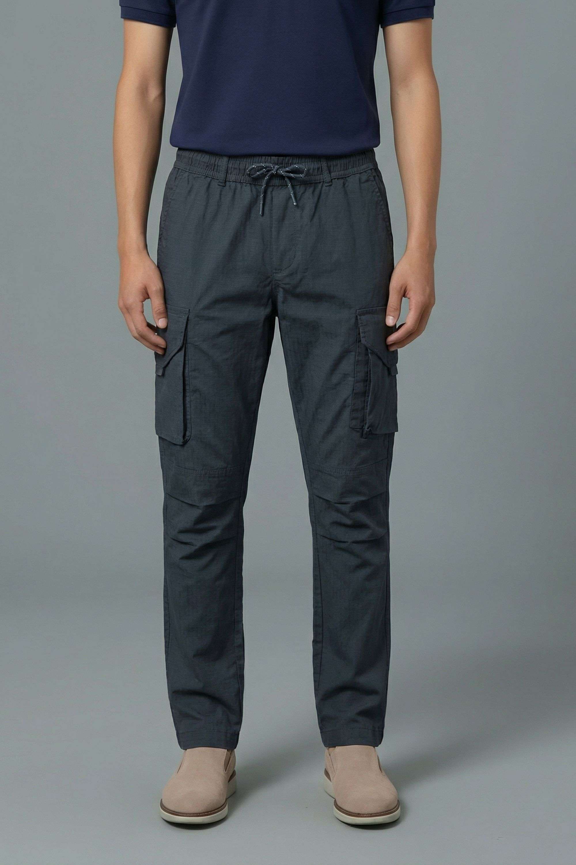 Solid-Blended-Fabric-Regular-Fit-Men-Pants