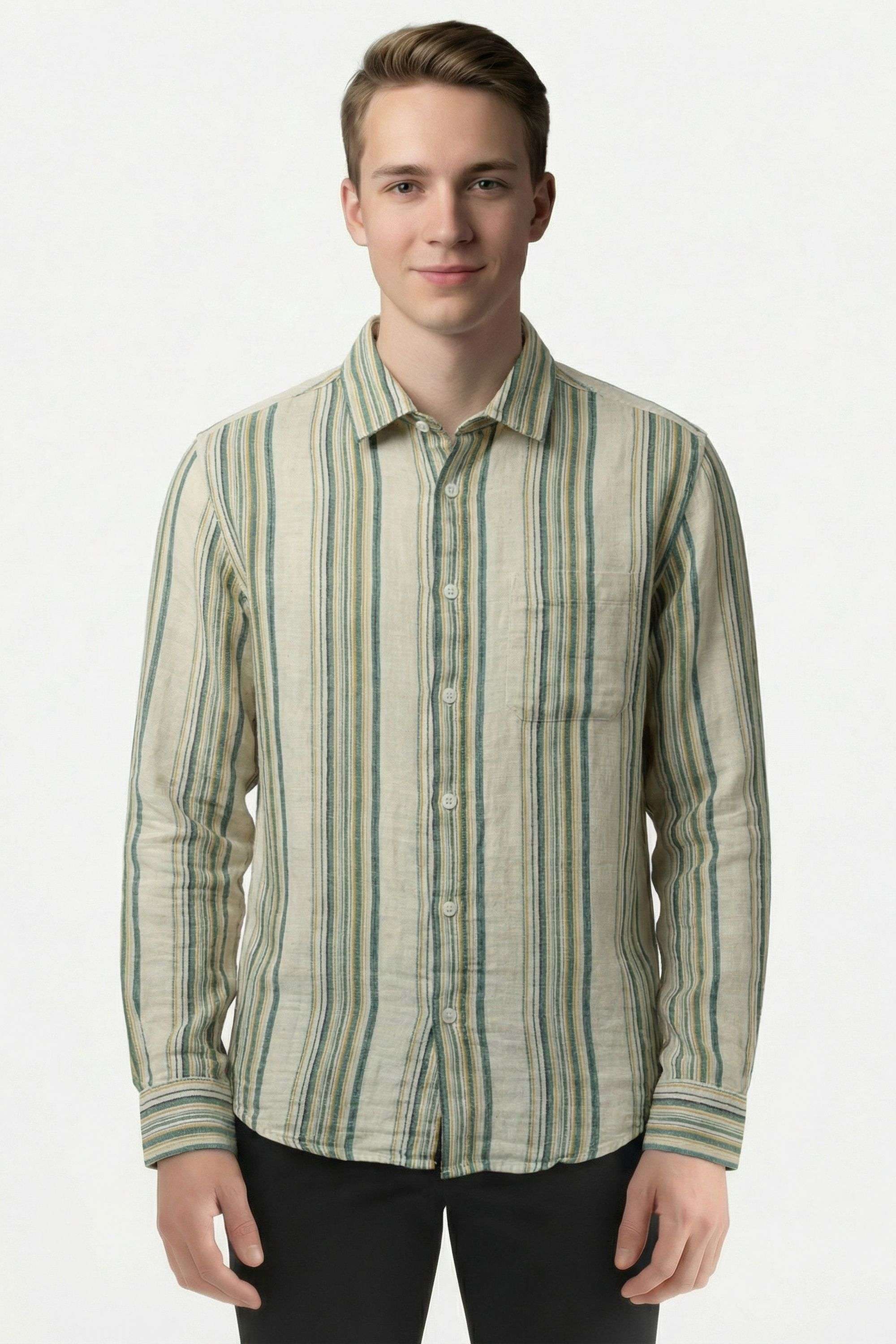 Stripes-Cotton-Regular-Fit-Men-Shirt